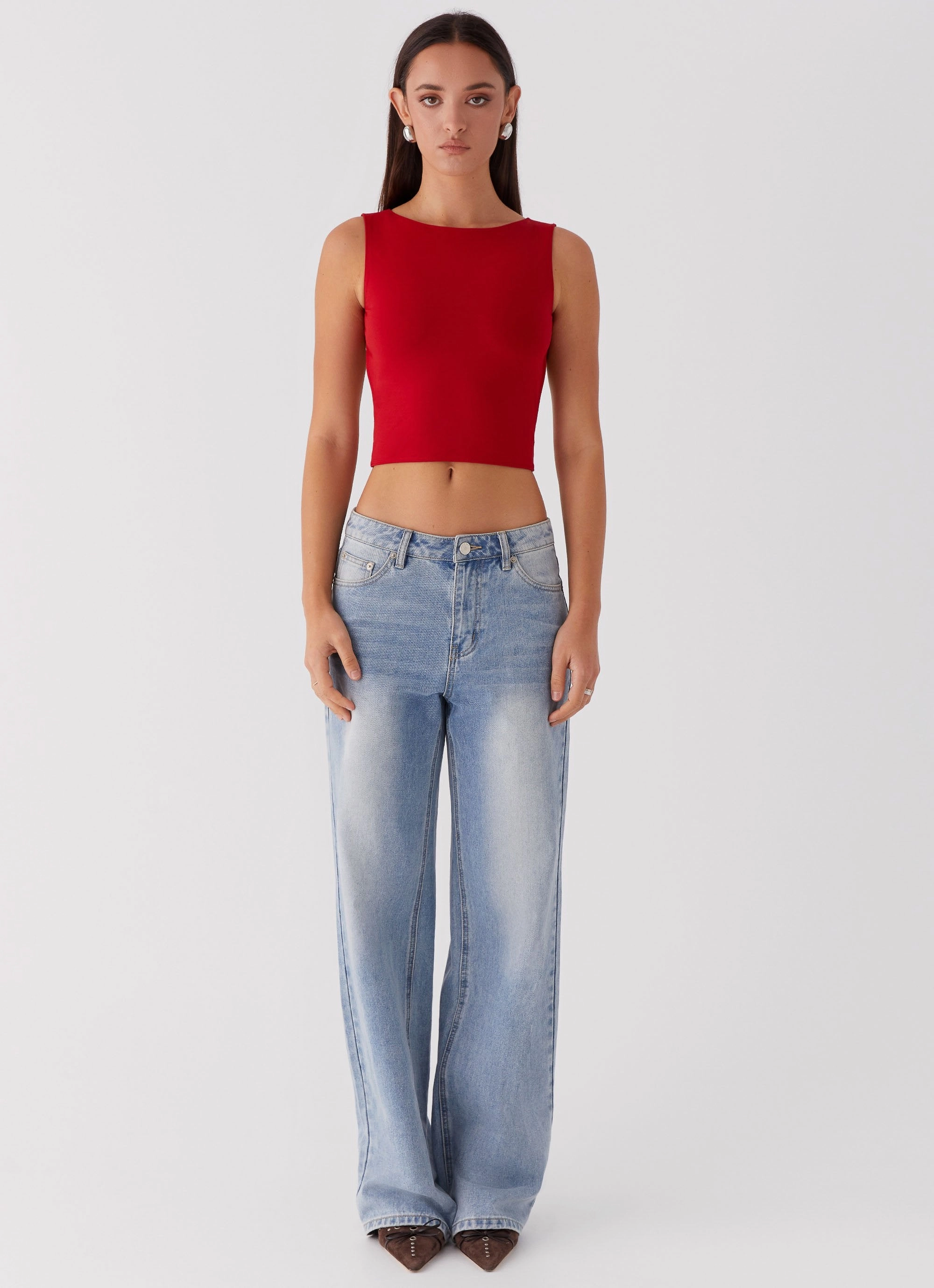 Saskie Tie Top - Ruby Red Cold Weather