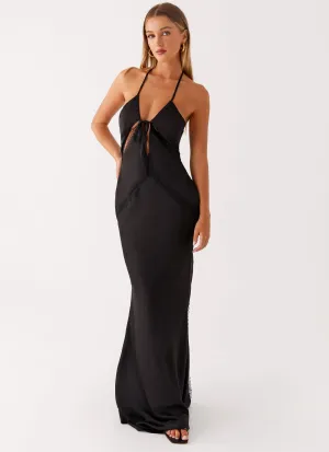 Stylish Cut Highway Maxi Dress - Black