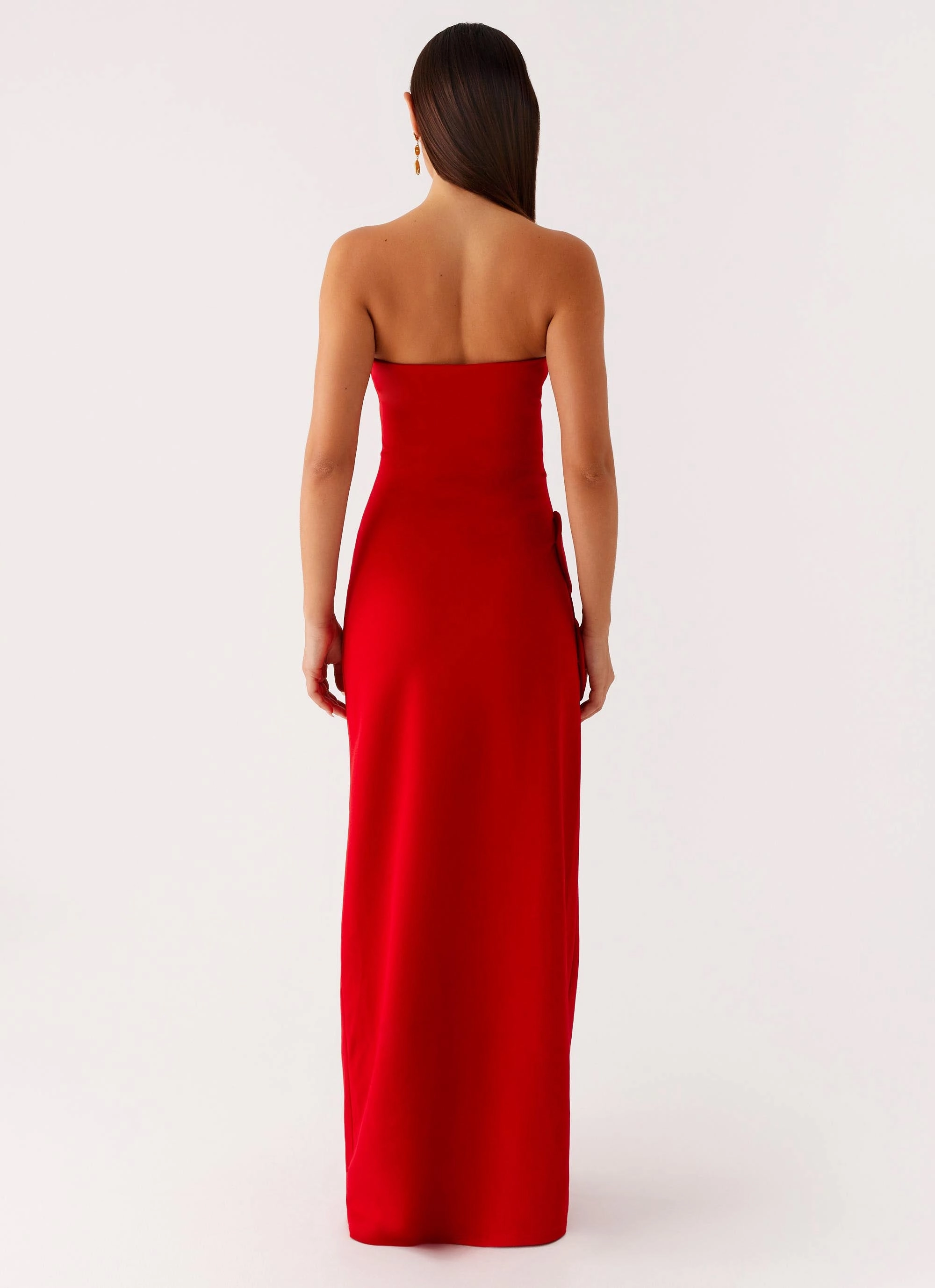 Hilton Strapless Maxi Dress - Red Casual Layers
