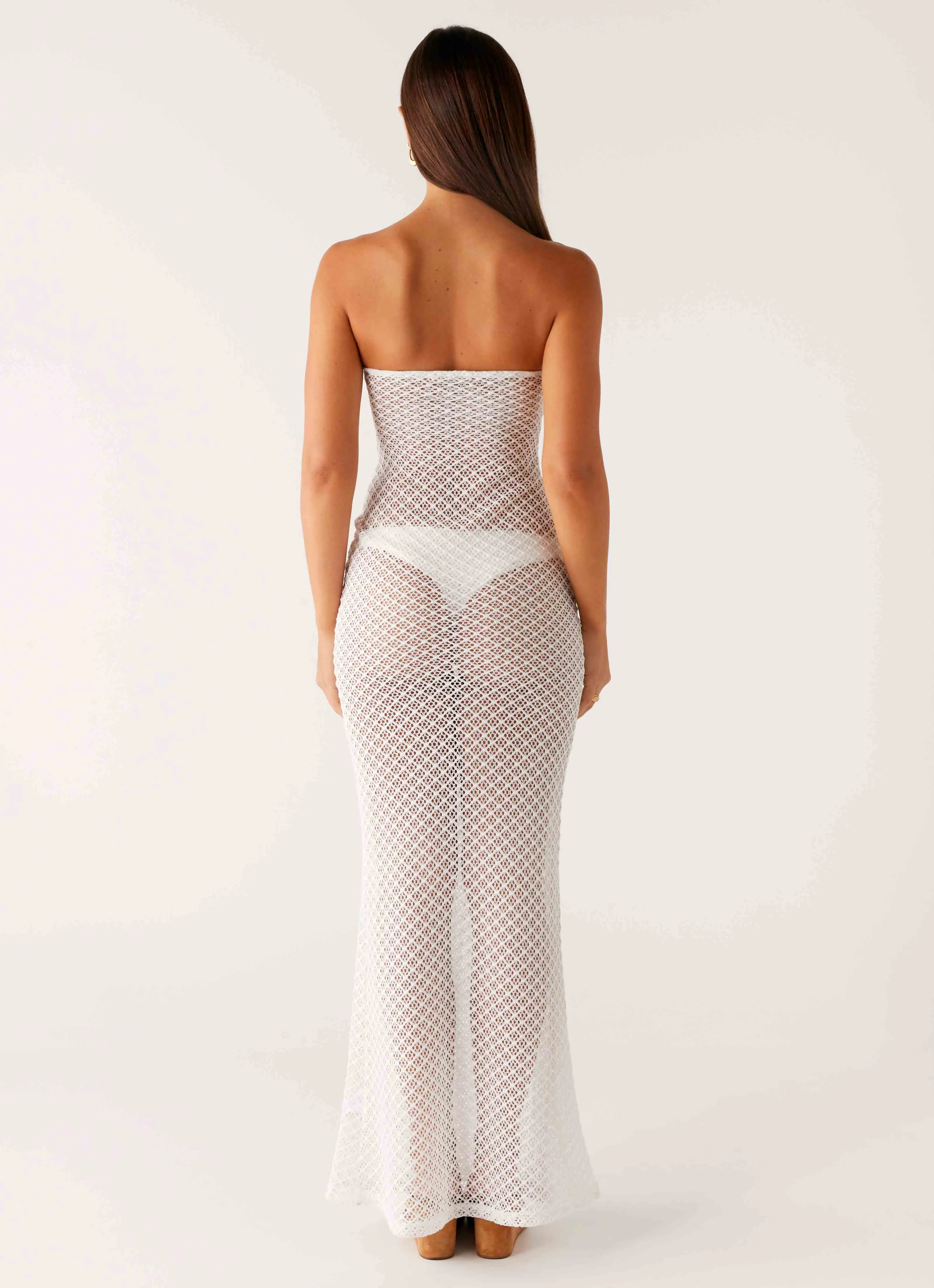 Influencer-Approved Showcase Crochet Maxi Dress - Ivory