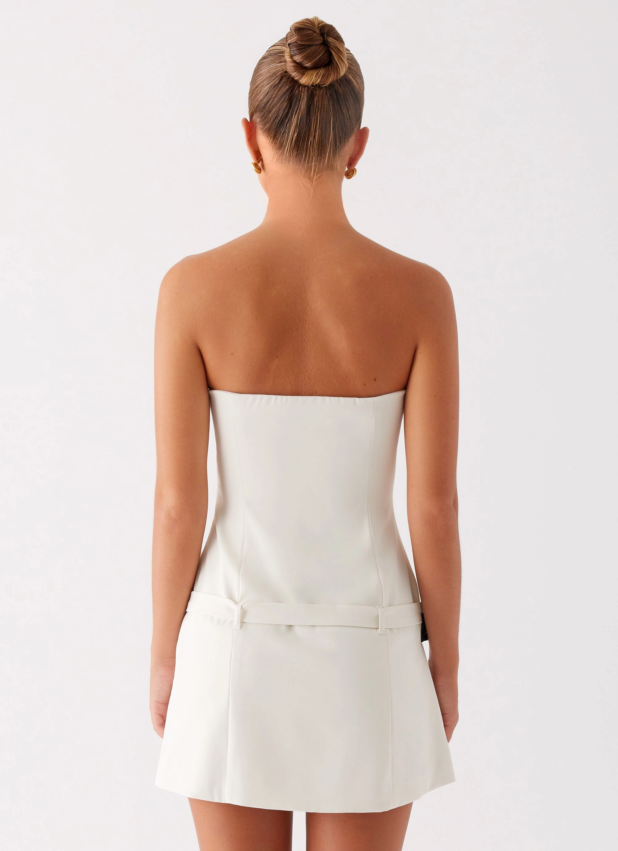 Lume Strapless Mini Dress - Ivory Smooth Fit