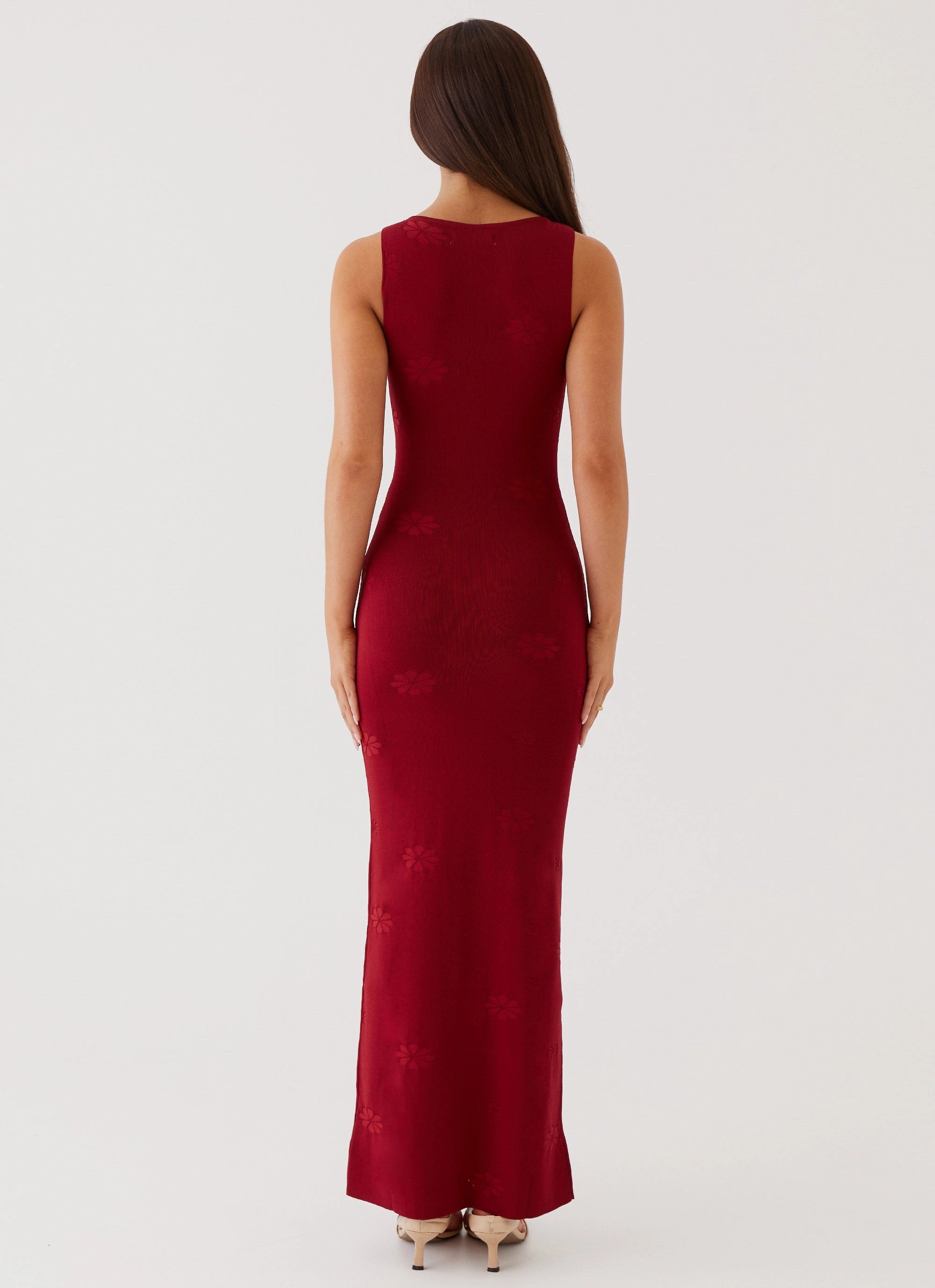Smart Layer Wear Holly Knit Maxi Dress - Red