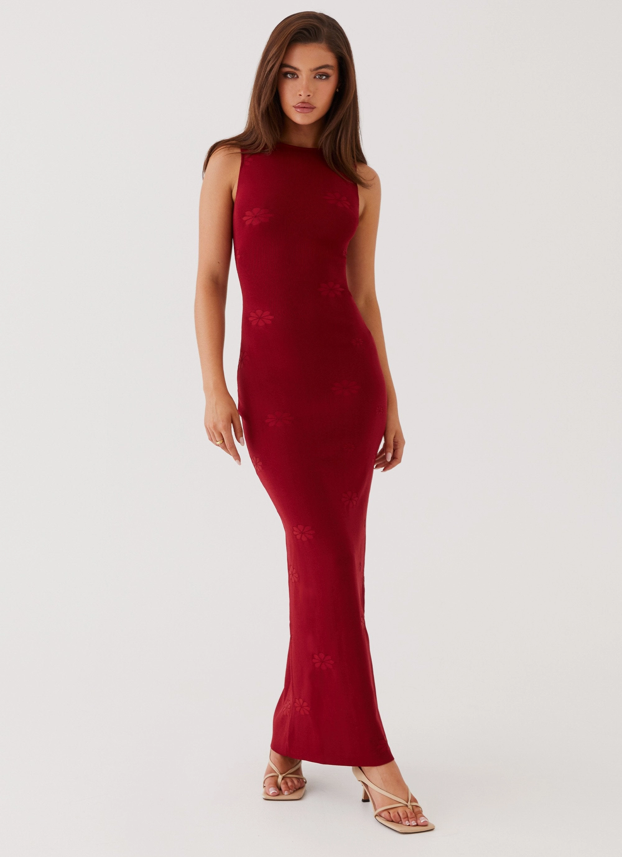 Holly Knit Maxi Dress - Red Mood Glow