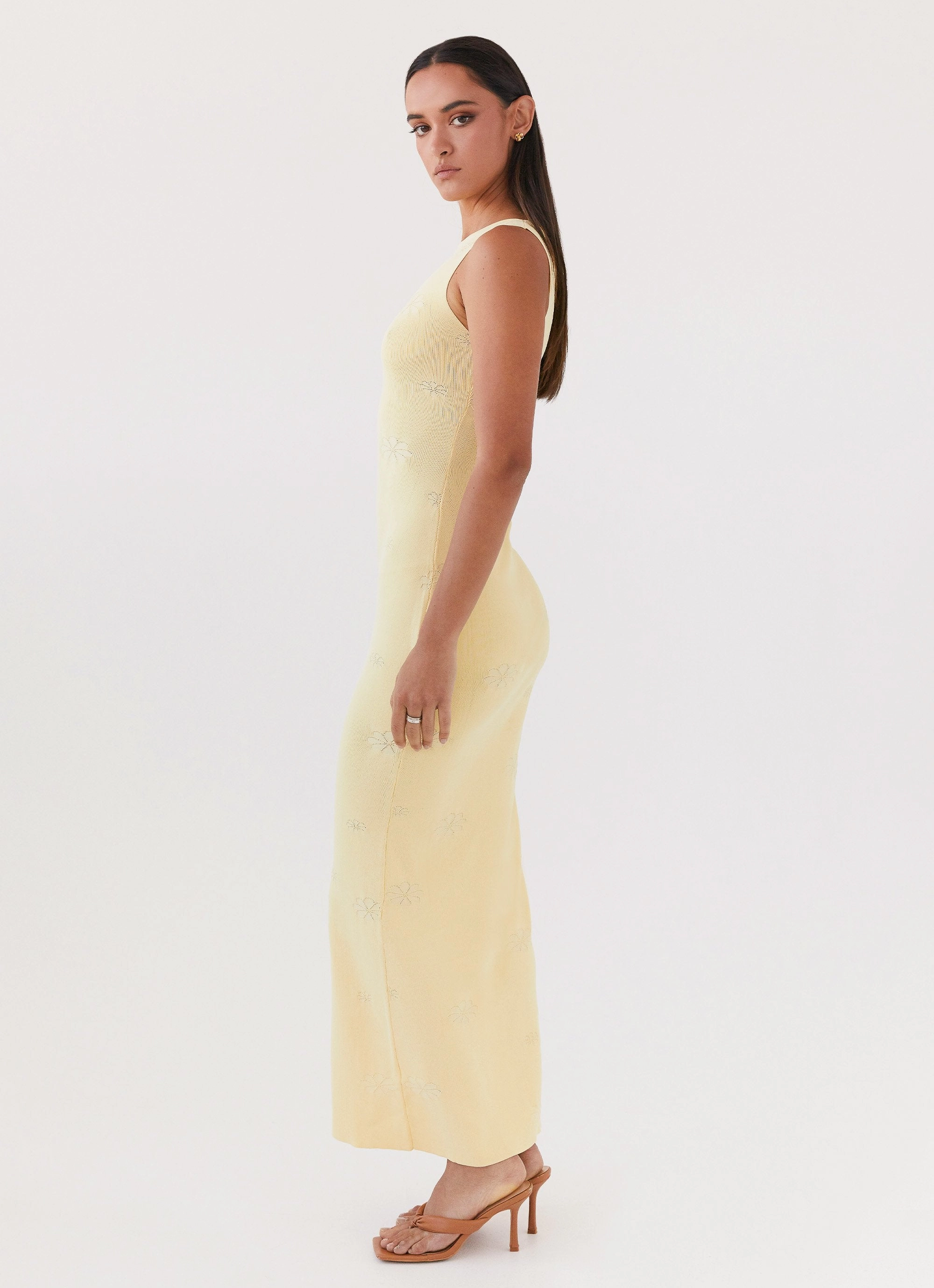 Spring Garden Holly Knit Maxi Dress - Yellow