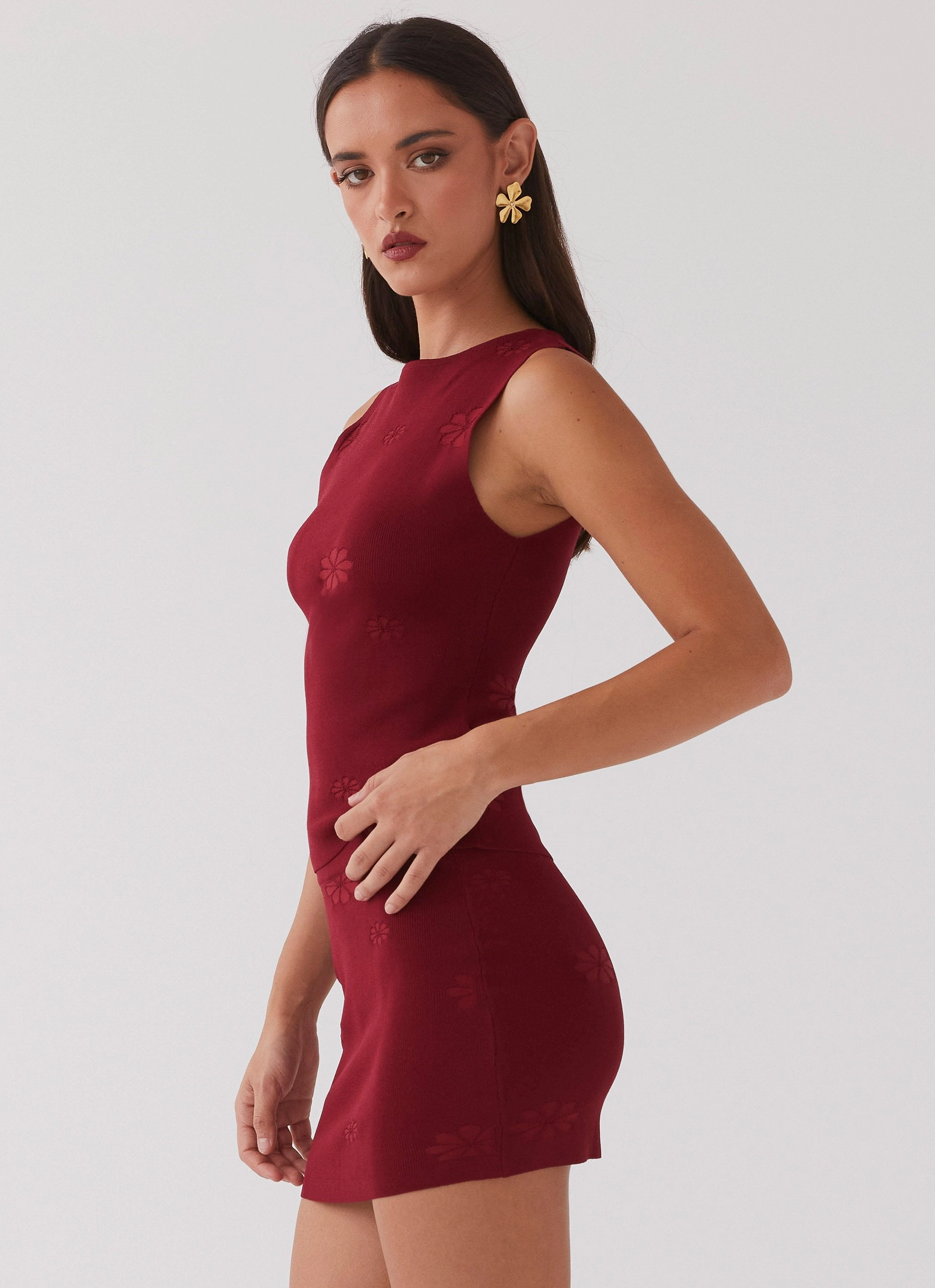 Holly Knit Mini Skirt - Rouge Red Ripstop Reinforcement
