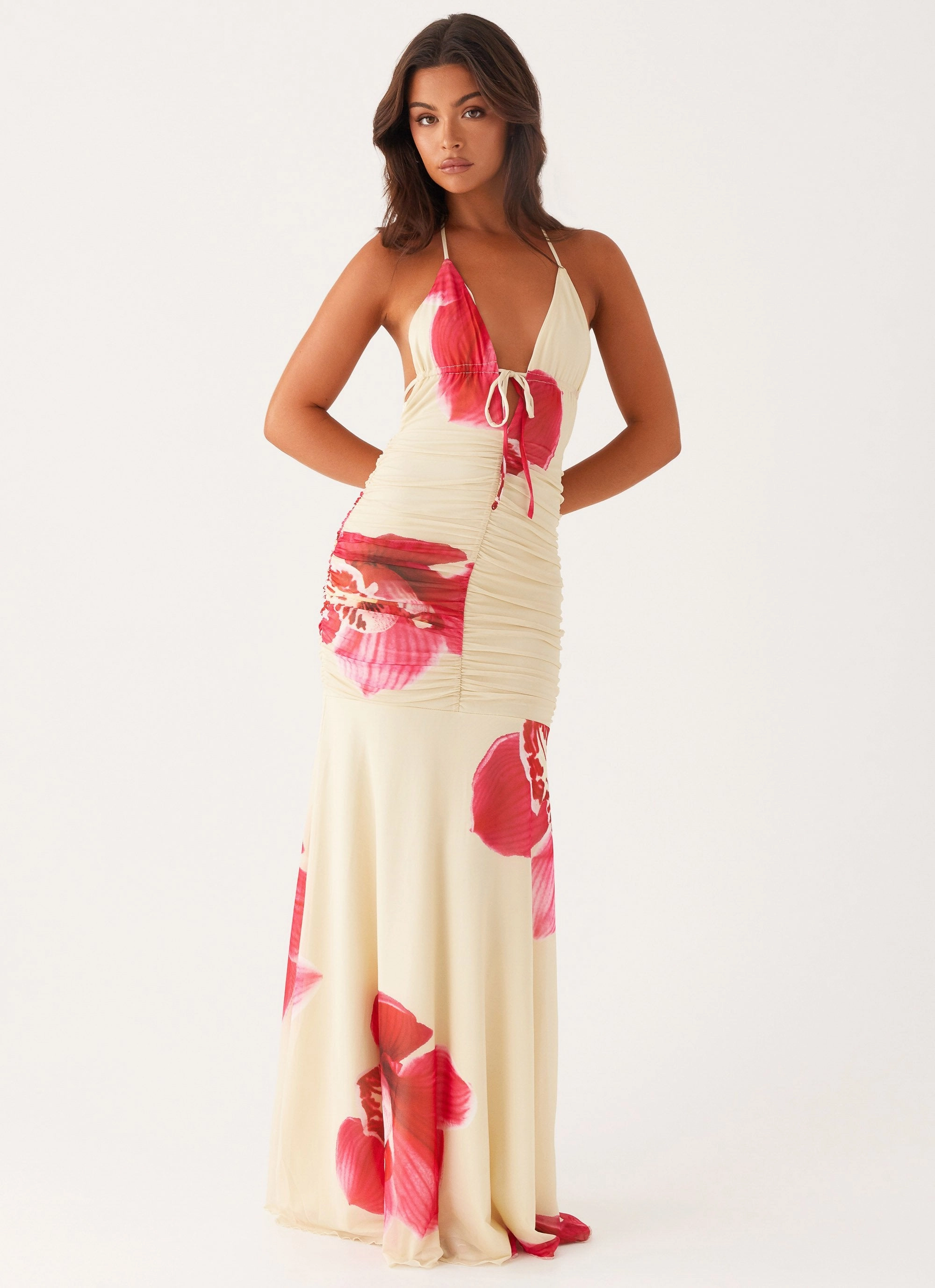 Flattering Shape Look Classic Move Hollywood Maxi Dress - Orchid Yellow