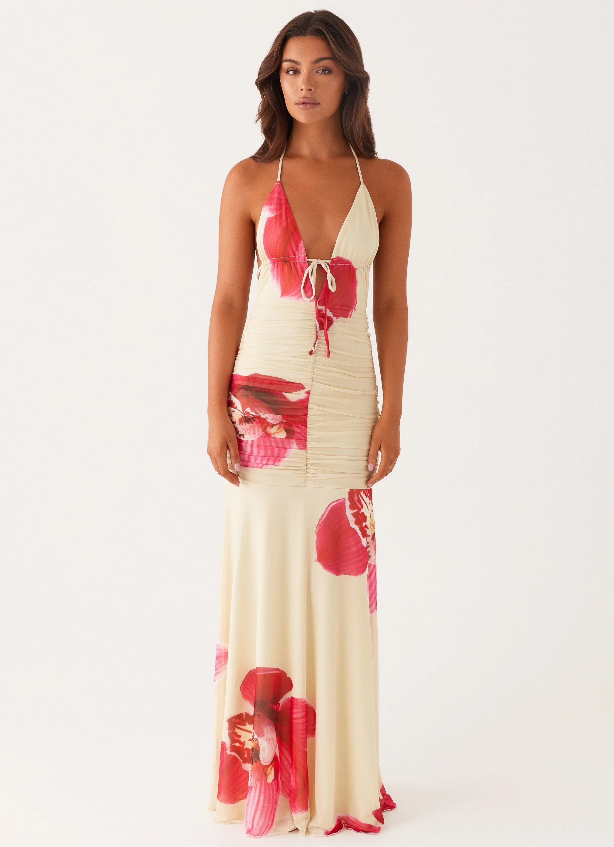 Chic and Stylish Hollywood Maxi Dress - Orchid Yellow