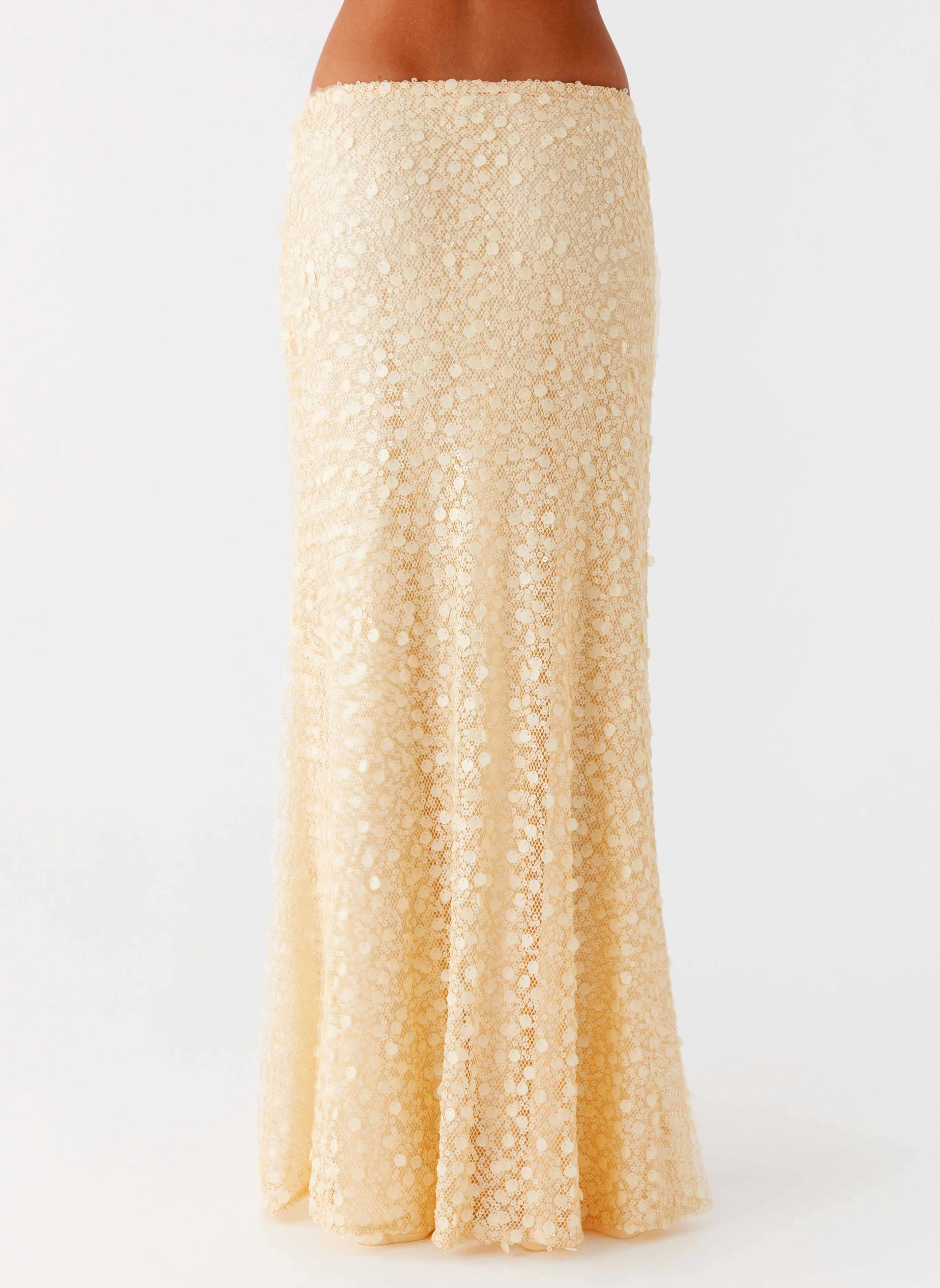 Reinforced Knees DurableBartack Honestly Sequin Maxi Skirt - Yellow