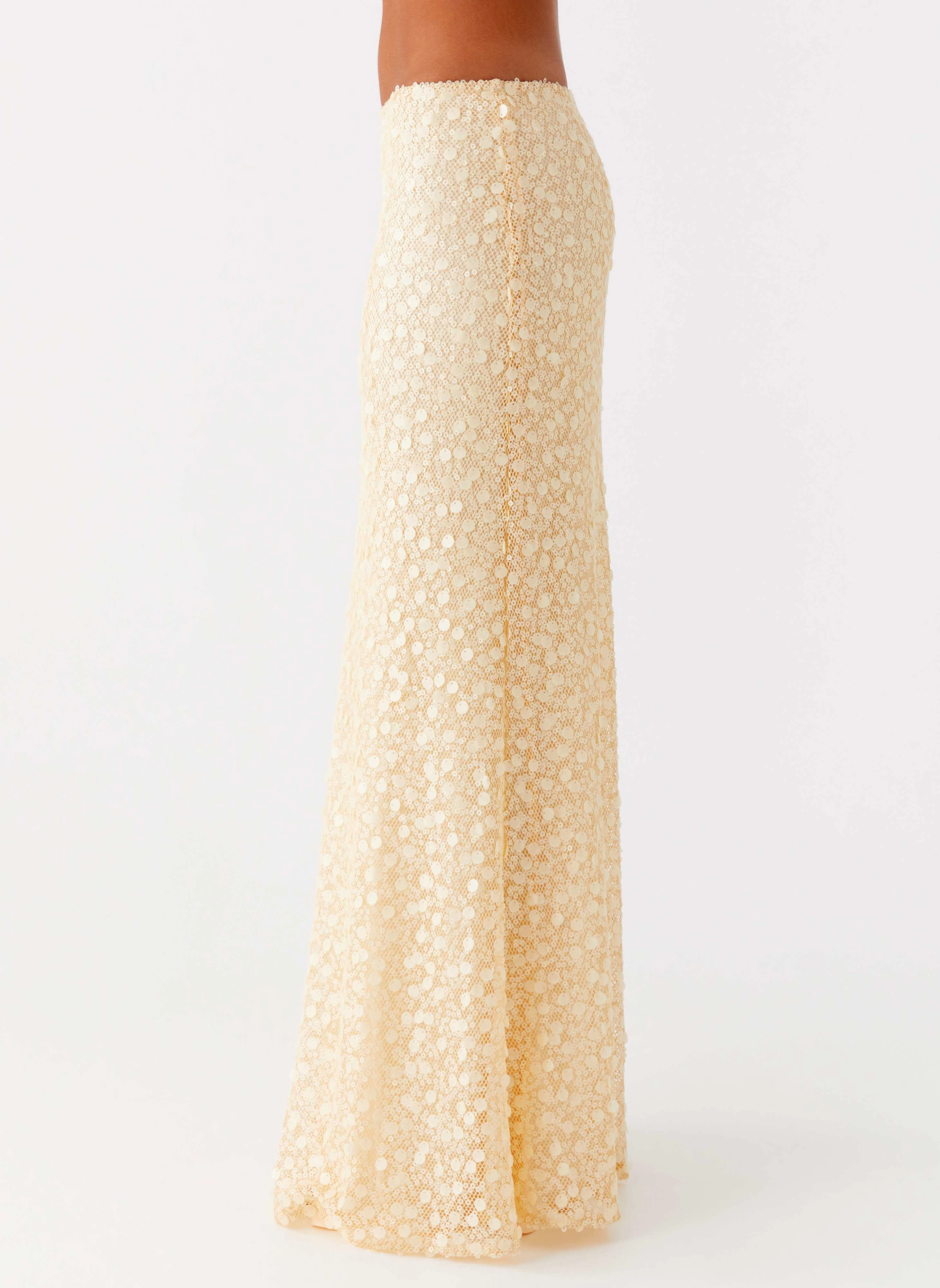 Honestly Sequin Maxi Skirt - Yellow Stay Dry