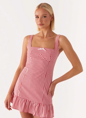 Honesty Mini Dress - Red Gingham Shared Moment