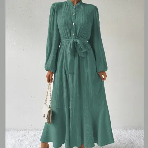 Honey Tie Waist Long Sleeve Dress