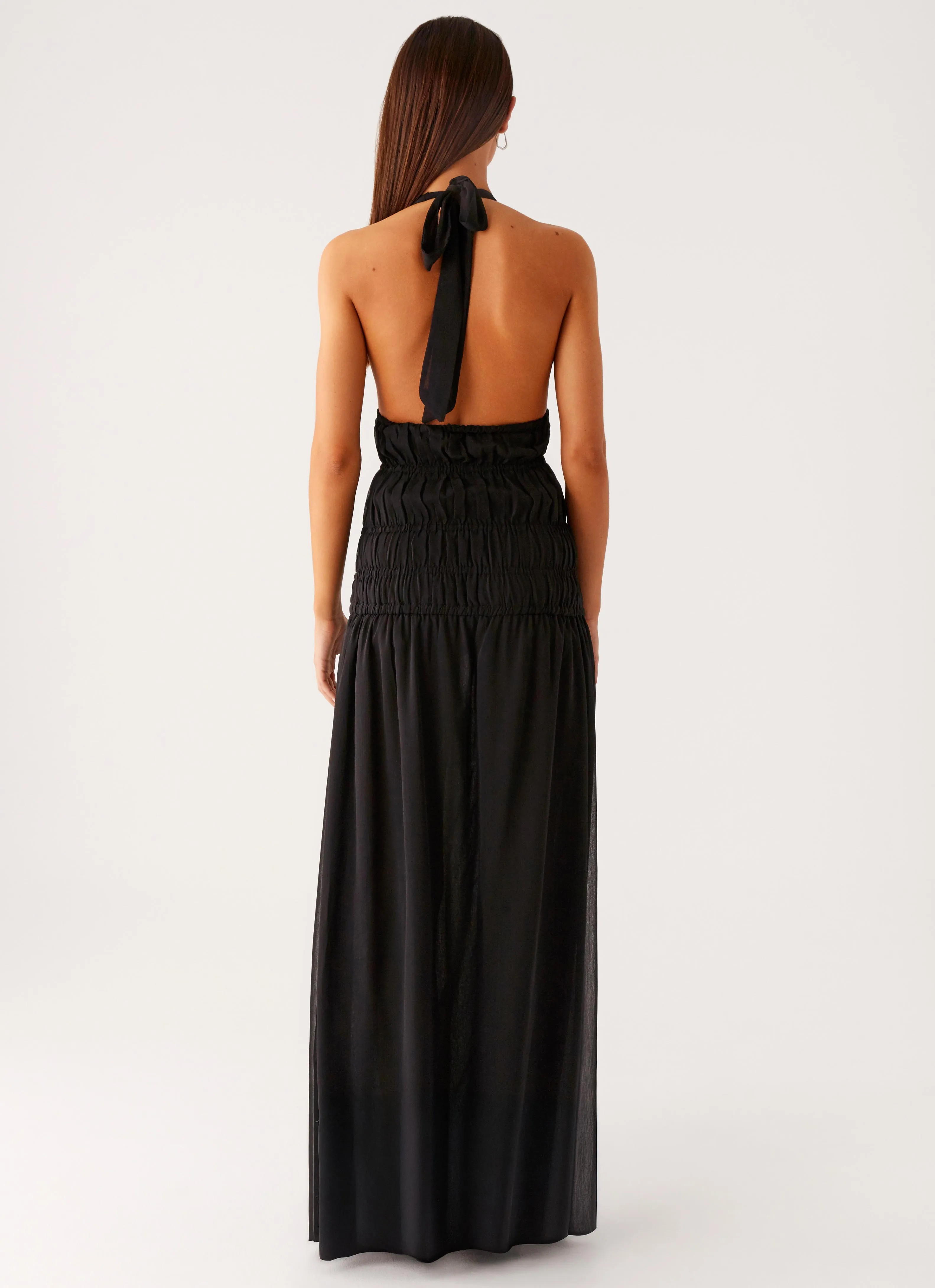 Dione Halter Maxi Dress - Black Timeless Fashion