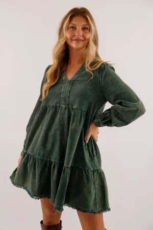 Hope of It All Dress-Green Casual Layers Pose Glow