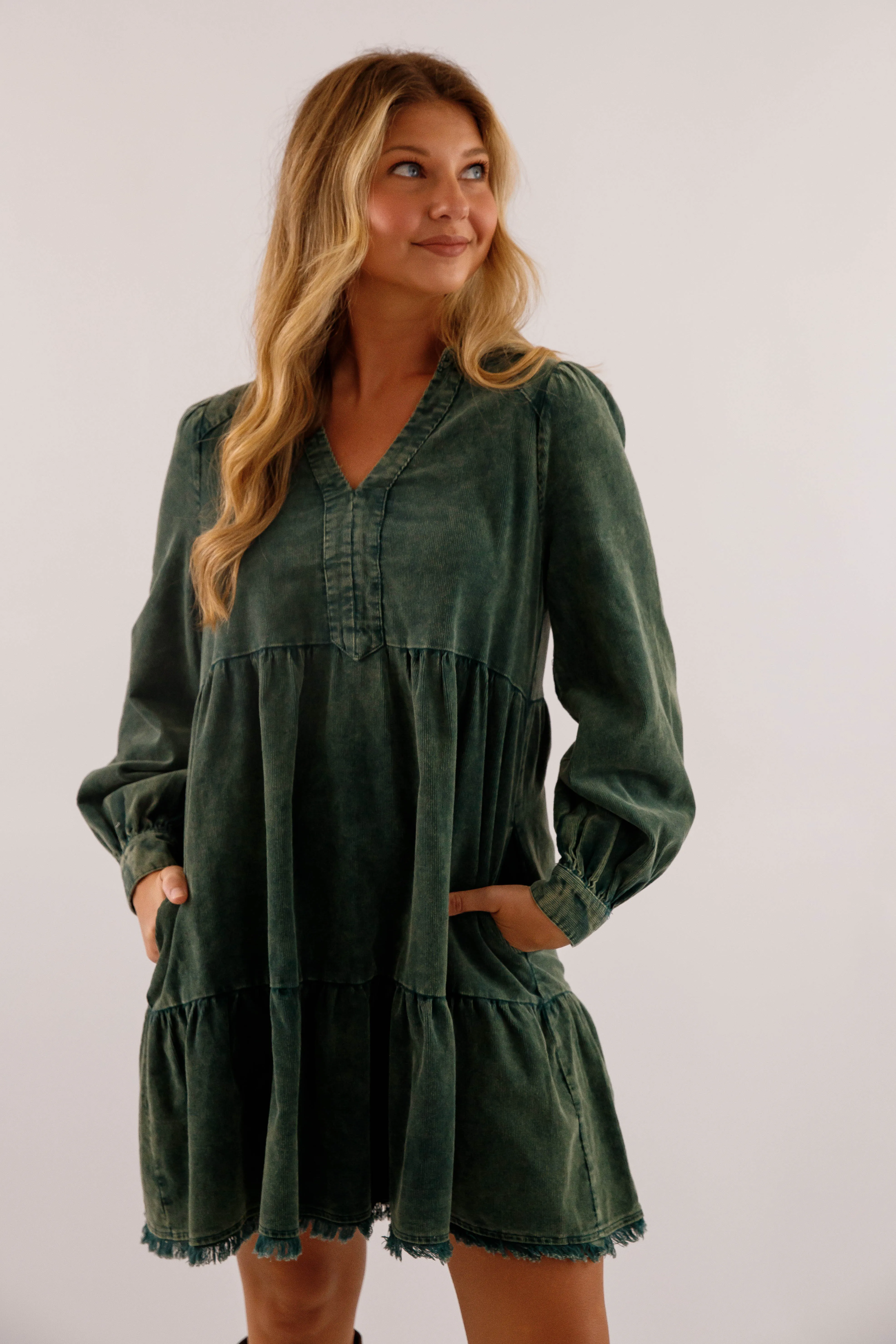 Cool Drape Street Edge Hope of It All Dress-Green