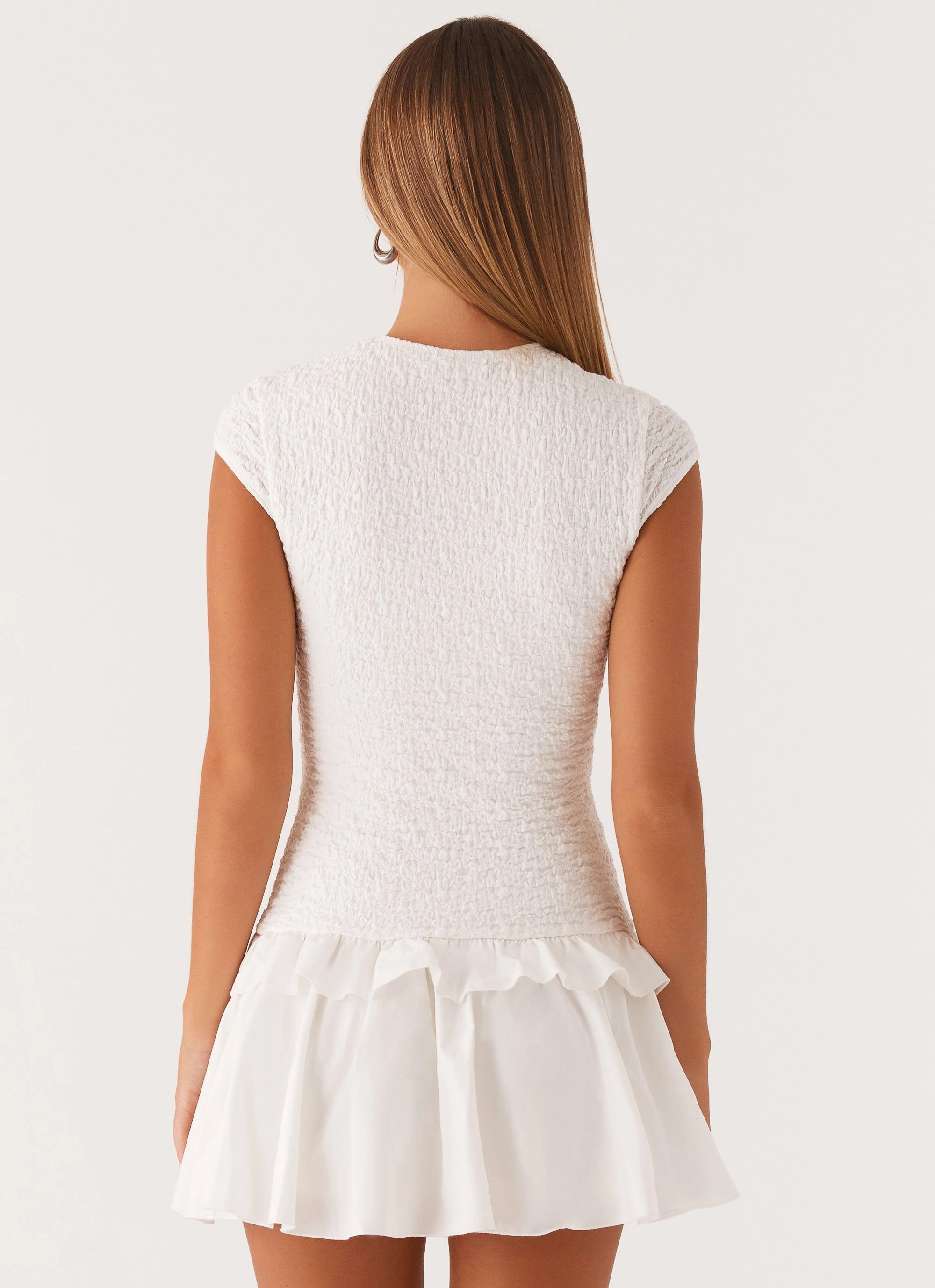 Hopeless Romantic Mini Dress - White Elegant Comfort Work Friendly