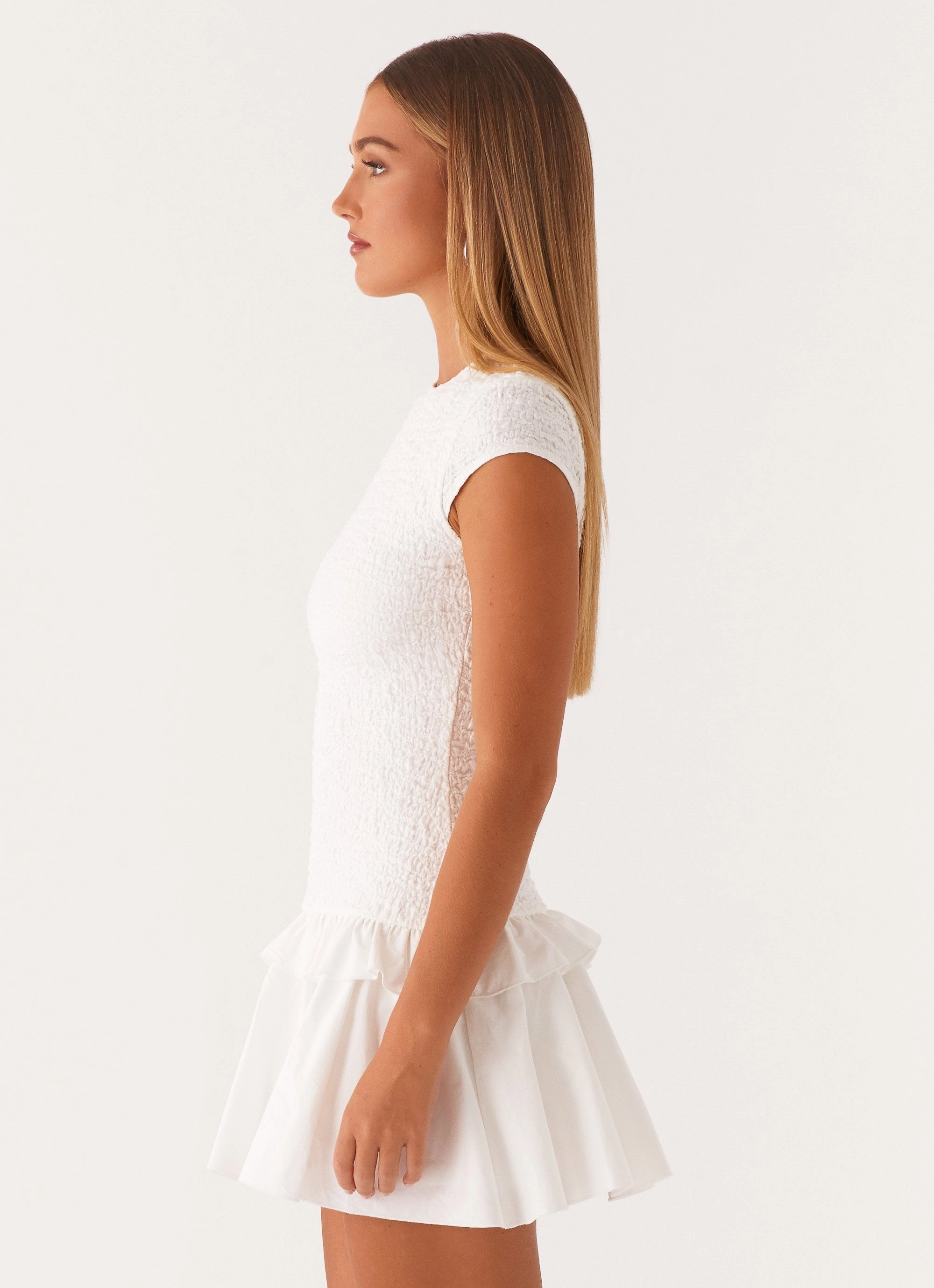Hopeless Romantic Mini Dress - White Euro Ease Beach Moment