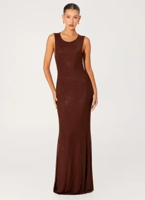 Hot Sequins Maxi Dress - Chocolate Stylish Comfort