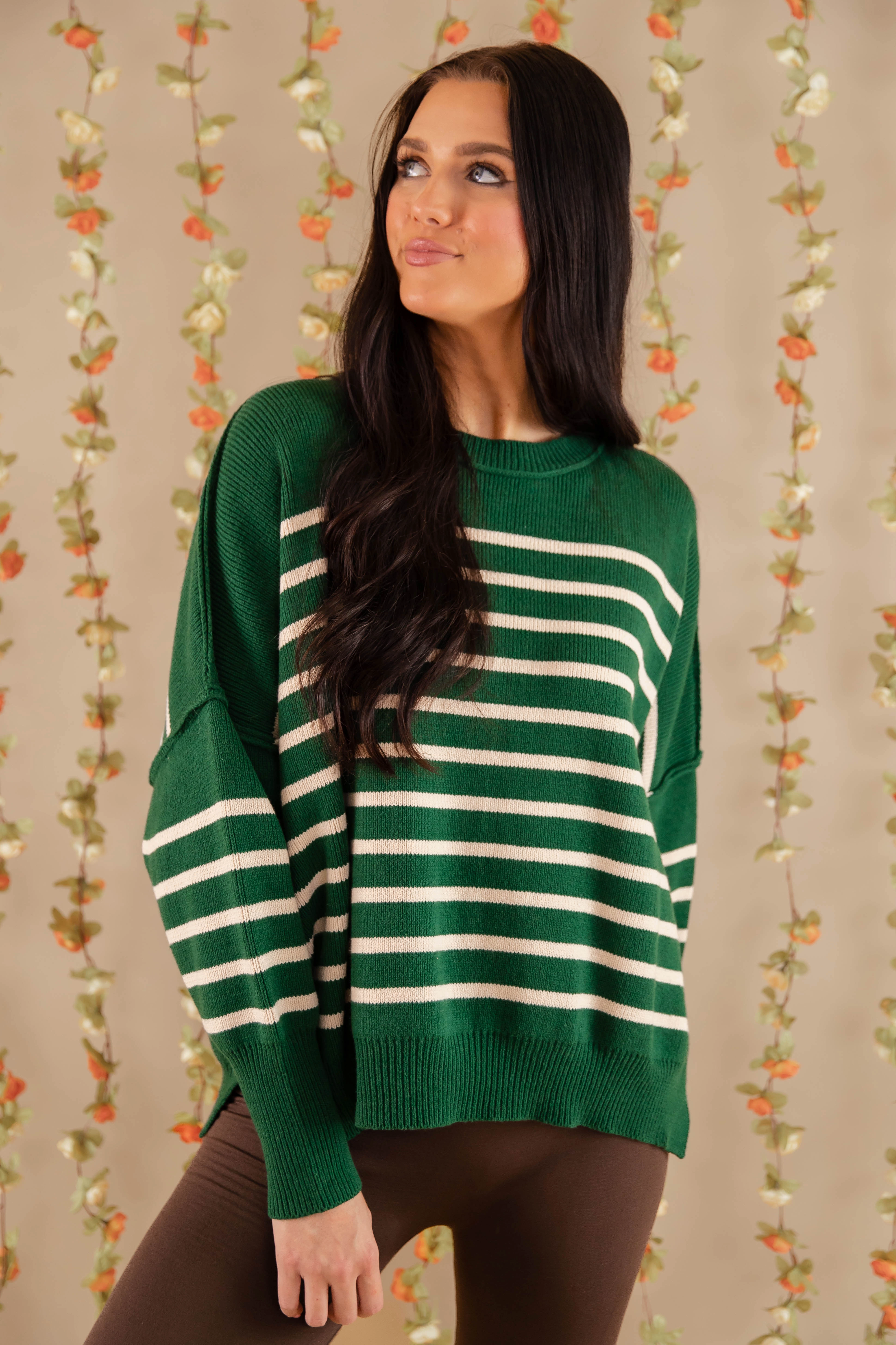 AntiMicrobialLining Temperature Control Fabric How The Story Goes Sweater-Hunter Green