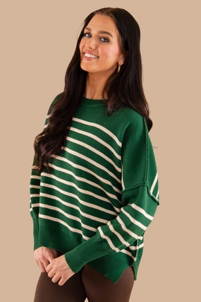 How The Story Goes Sweater-Hunter Green Professional Cut TearResistant