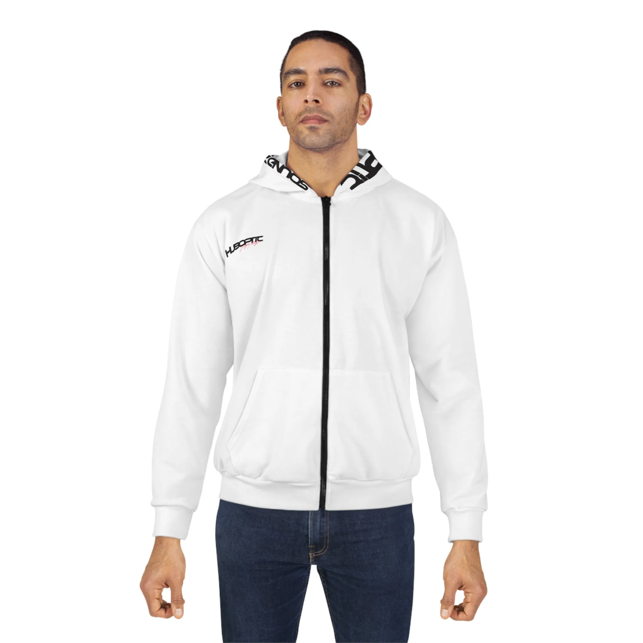 HUBOPTIC® Original Drop Beats Sound Reactive Hoodie Bomber Jacket DJ Streetwear V2800