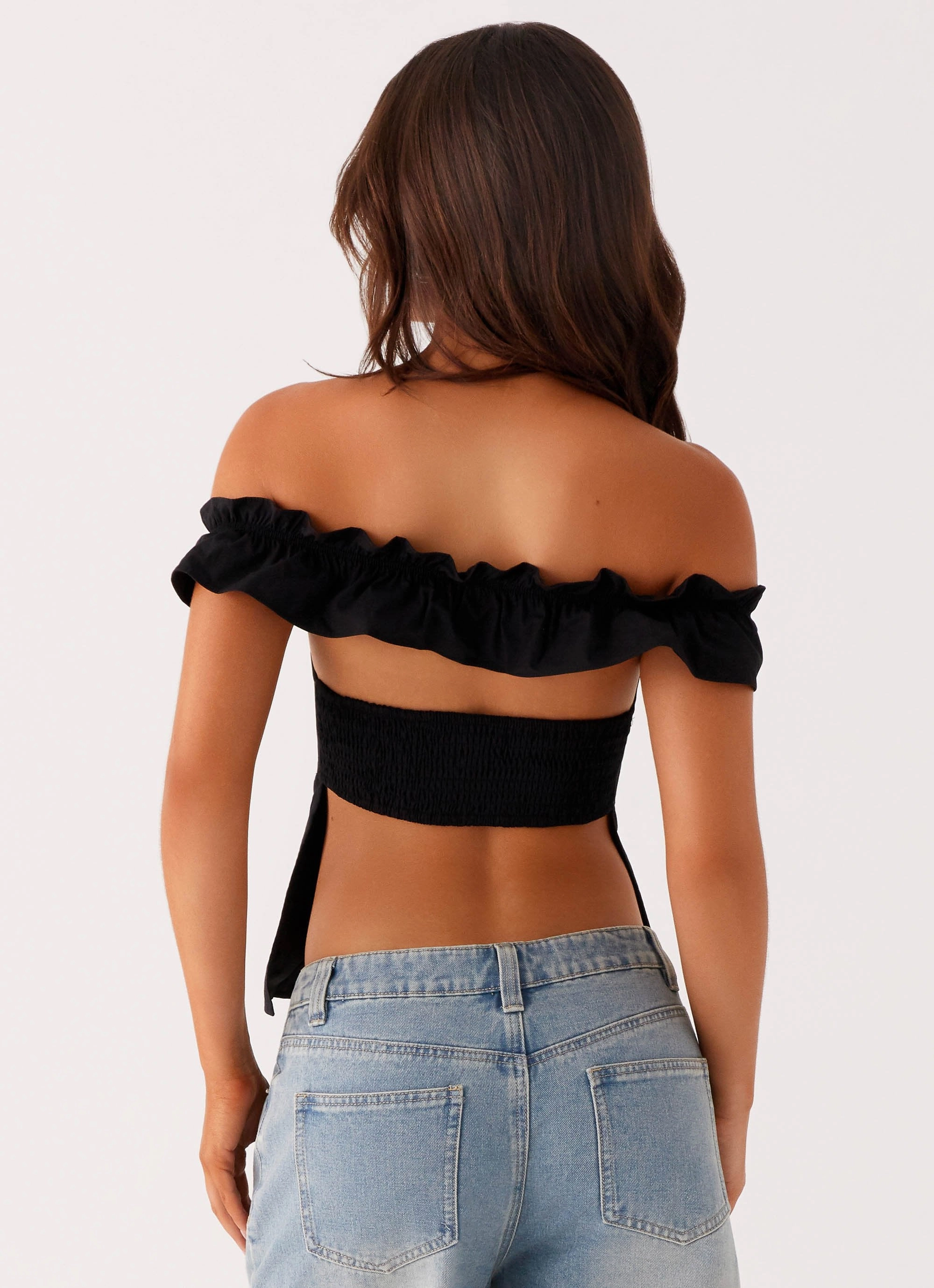 Microfiber Blended Fabric Gwyneth Top - Black