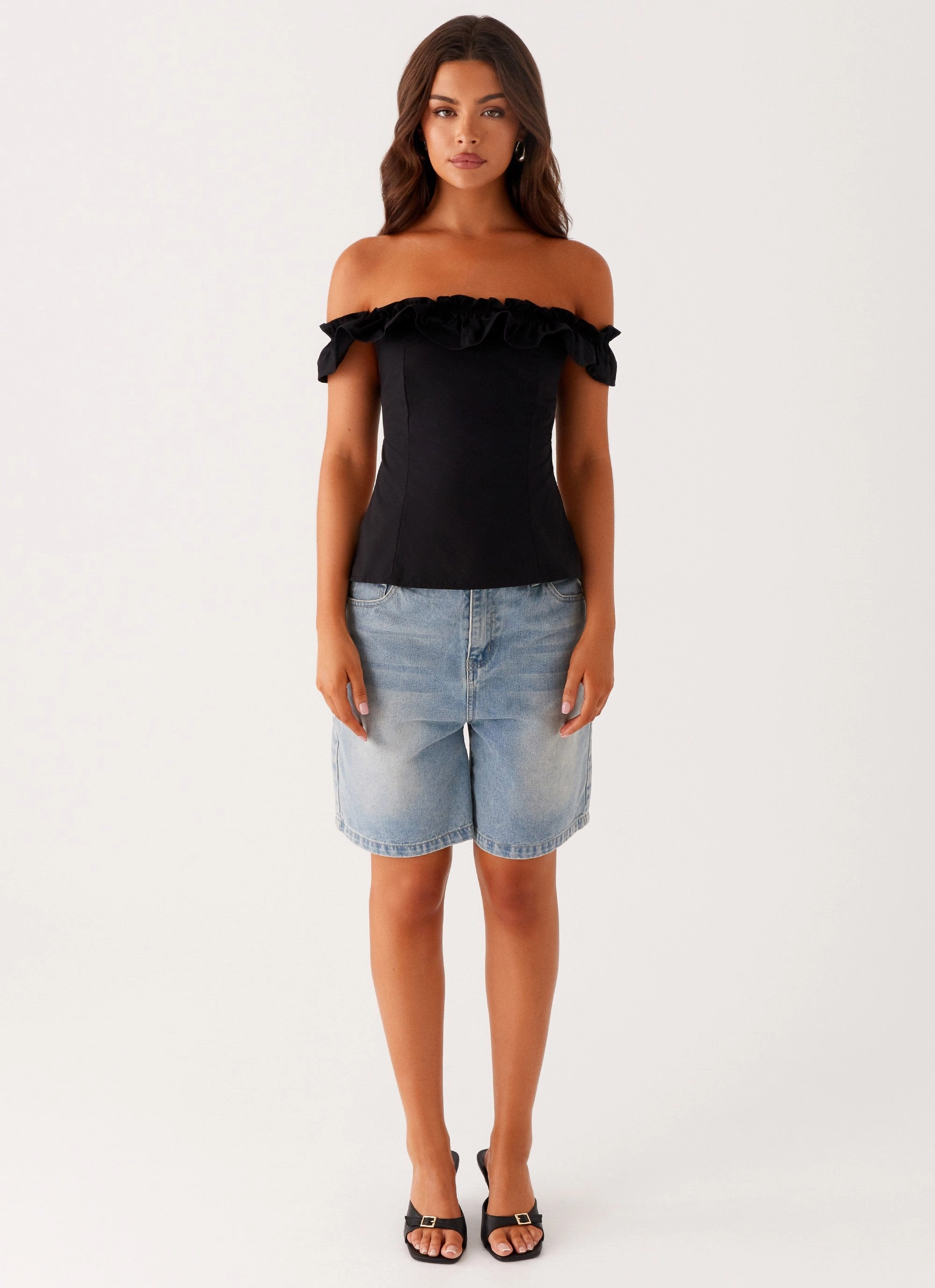 Gwyneth Top - Black Minimalist Stitching