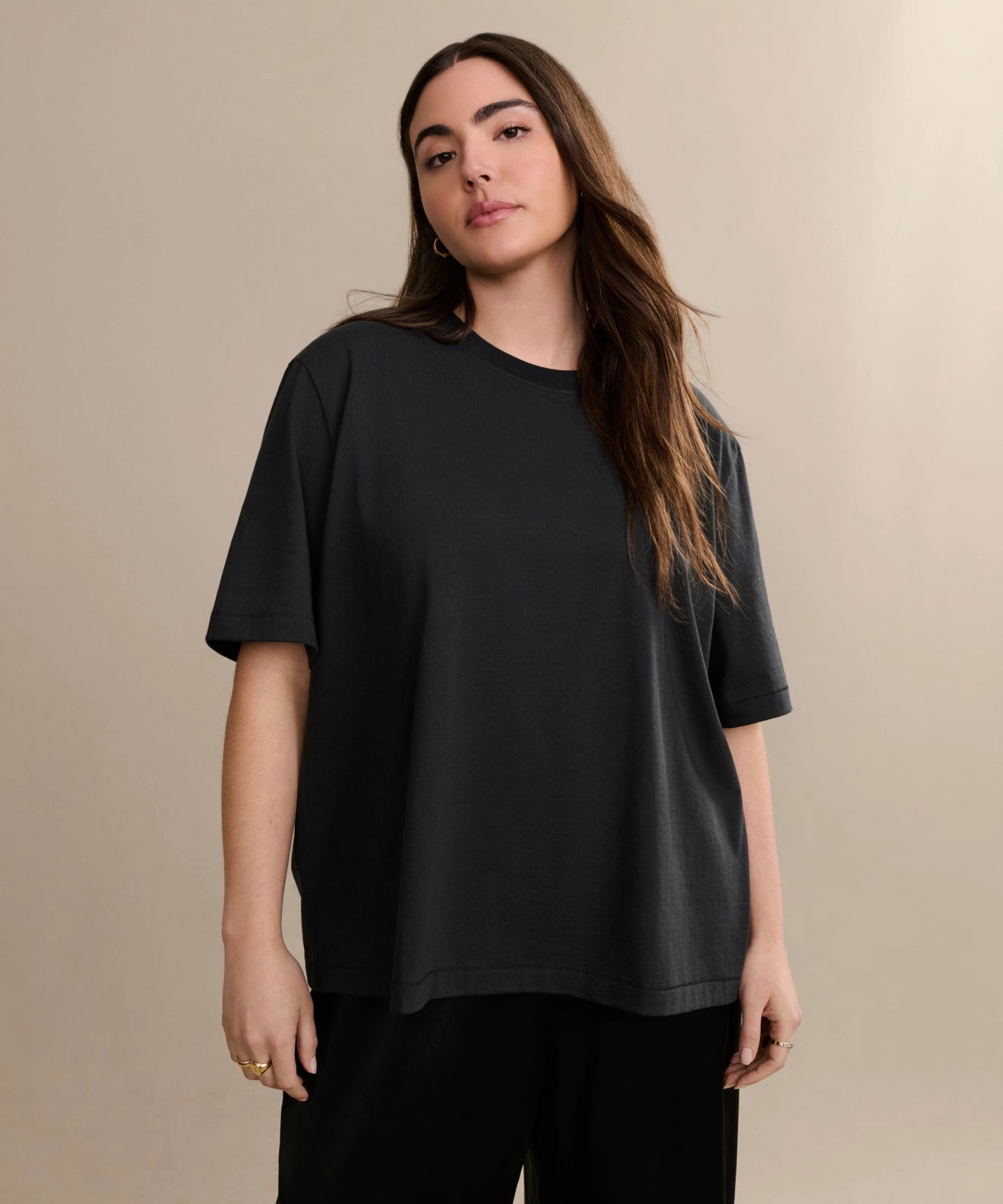RibbedHemline Drop Shoulder Design Crosby Tee