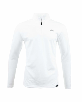 White Classic Quarter Zip Breathable Knit Fabric LatticeKnit