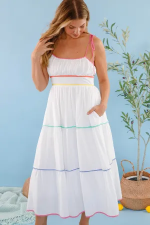 Fresh Appeal I'd Rather Be Here Midi Dress-White