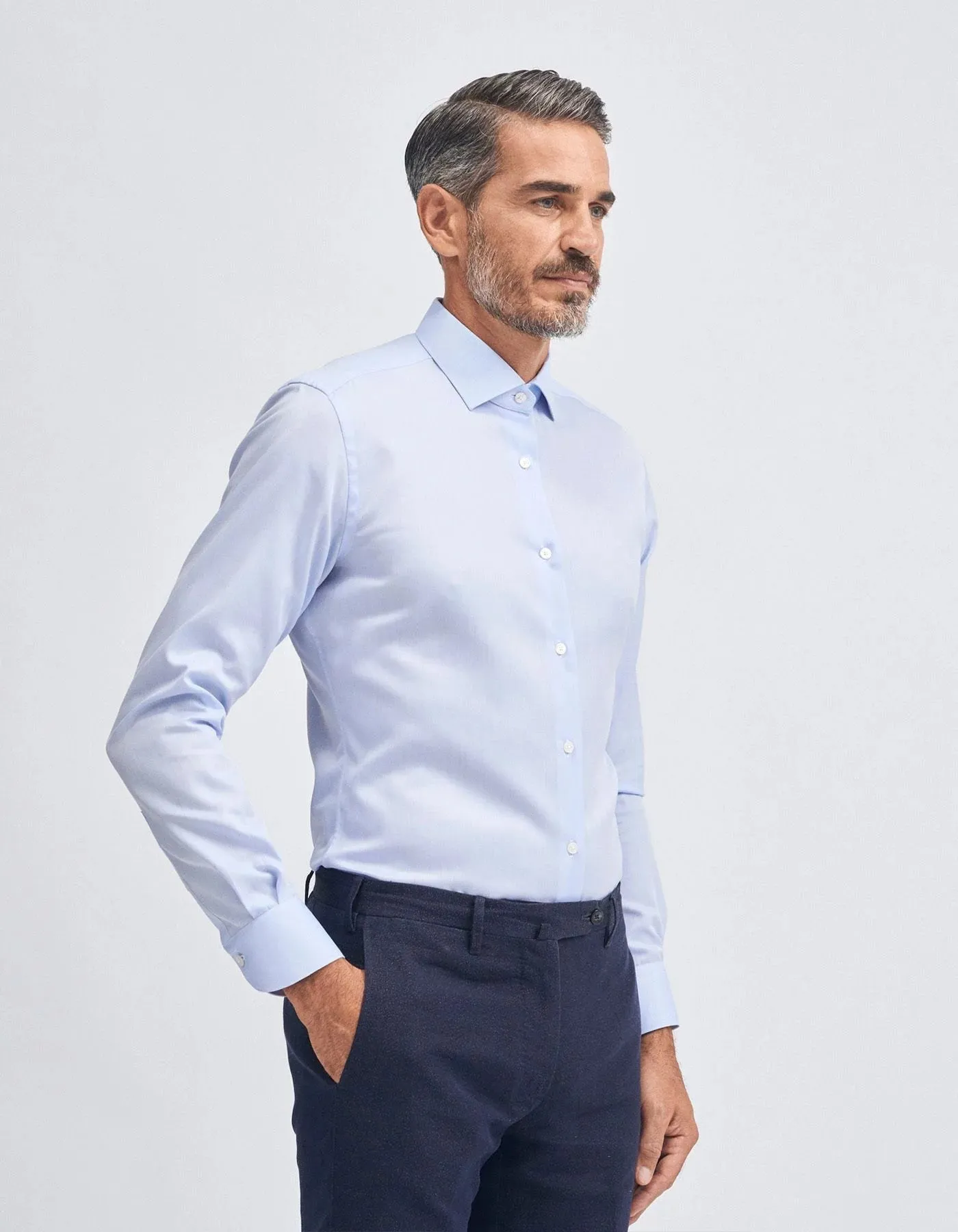 ID50191-Xacus Slim Fit Travel Shirt Blue