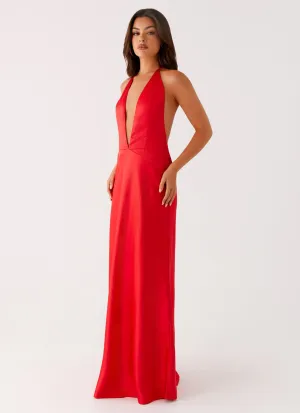 Contemporary Layer Idol Maxi Dress - Red