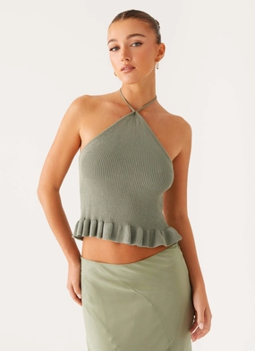 Idola Knit Top - Sage DoubleLayered Circular Knit
