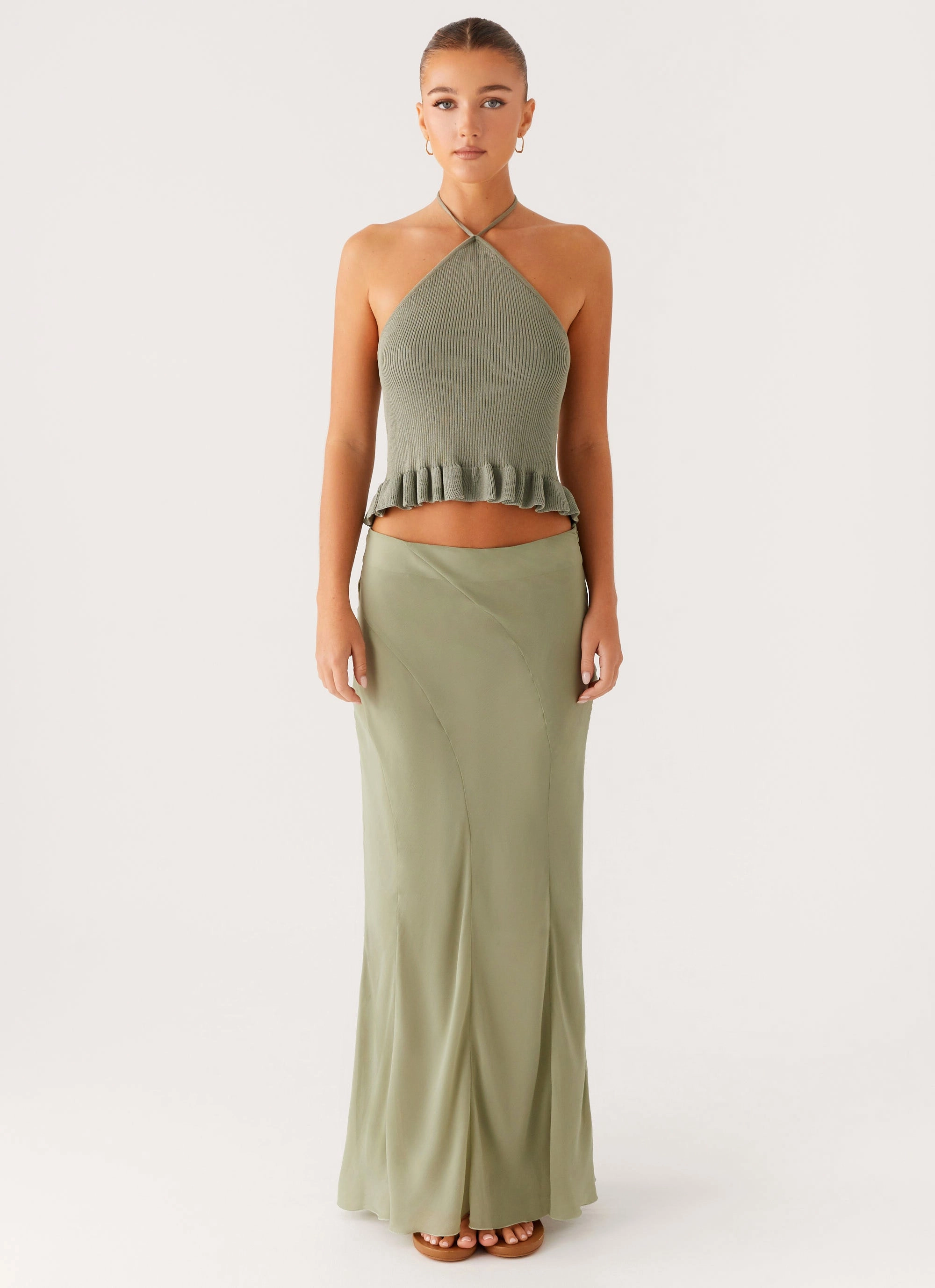 Idola Knit Top - Sage AntiPillTreatment Recycled Polyester Blend