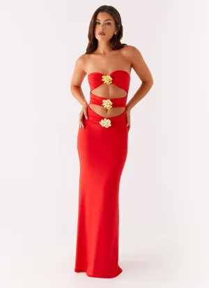 Raye Maxi Dress - Tangerine Playful touch Shared Glow