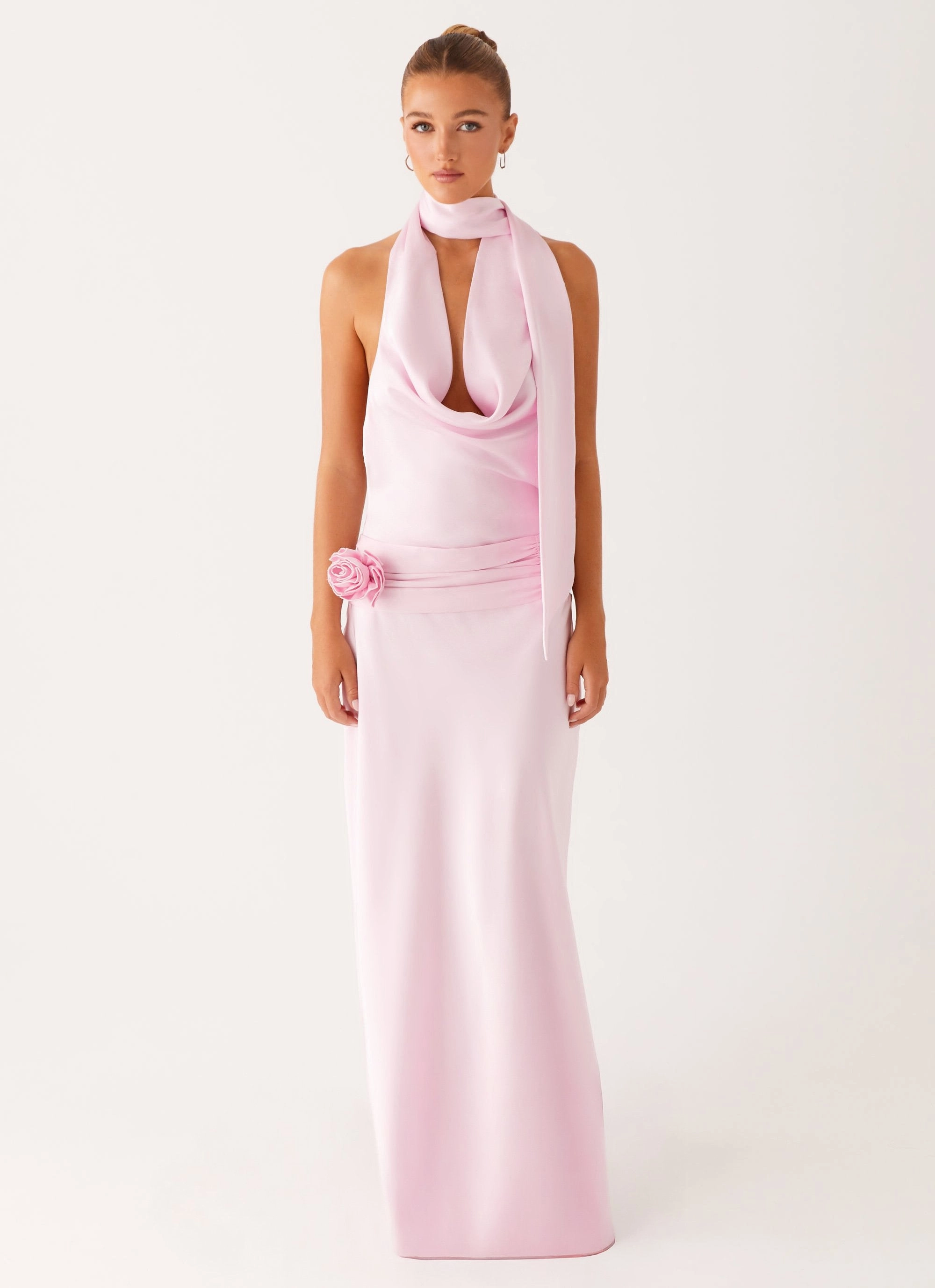 Imani Maxi Dress - Pink Muted Tones Sleek Presence