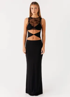 Imperial Maxi Dress - Black Layered Comfort
