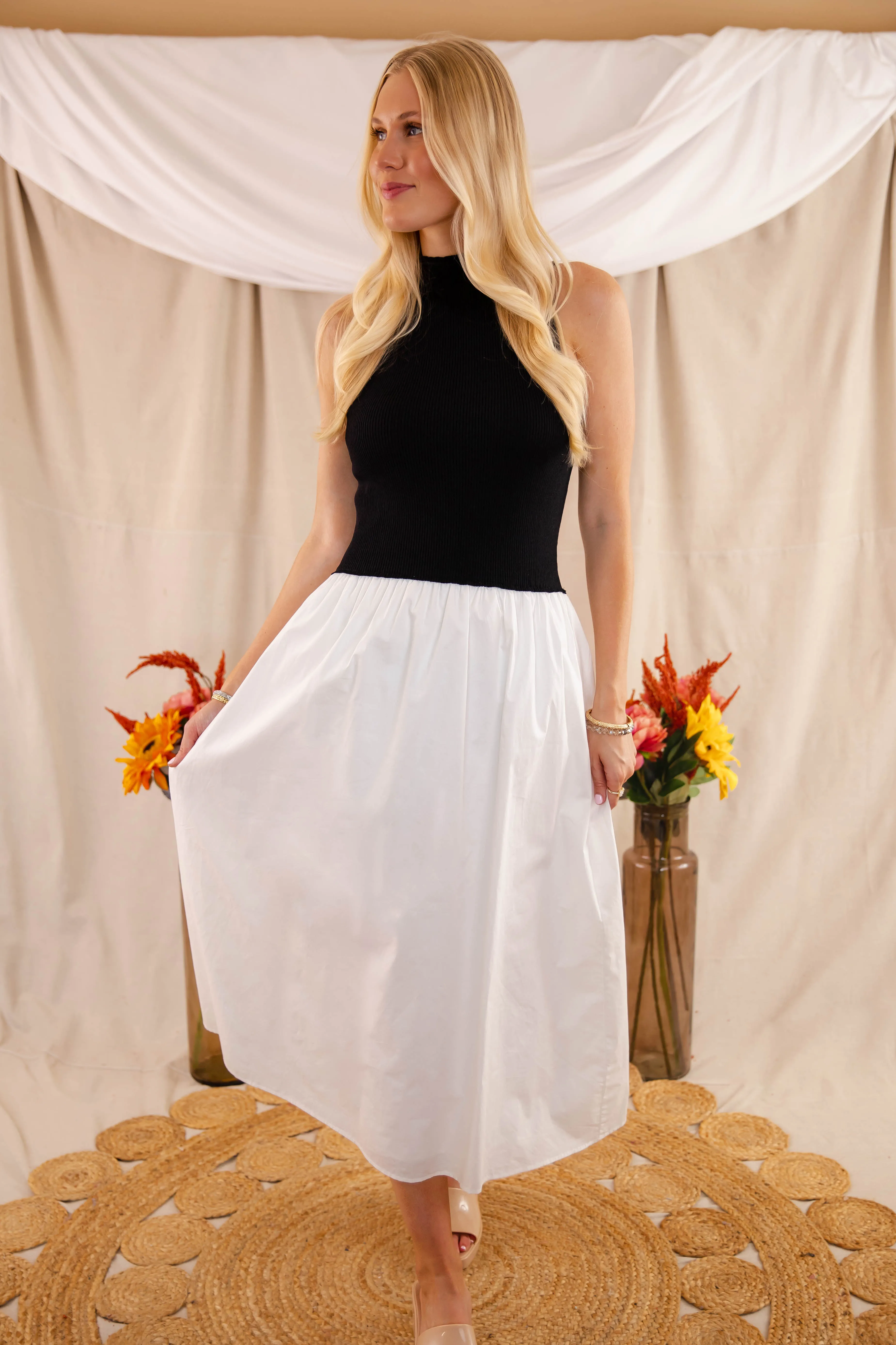 Flow Ready In Perfect Harmony Midi Dress-Black