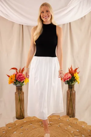 understated look Sleek And Stylish In Perfect Harmony Midi Dress-Black