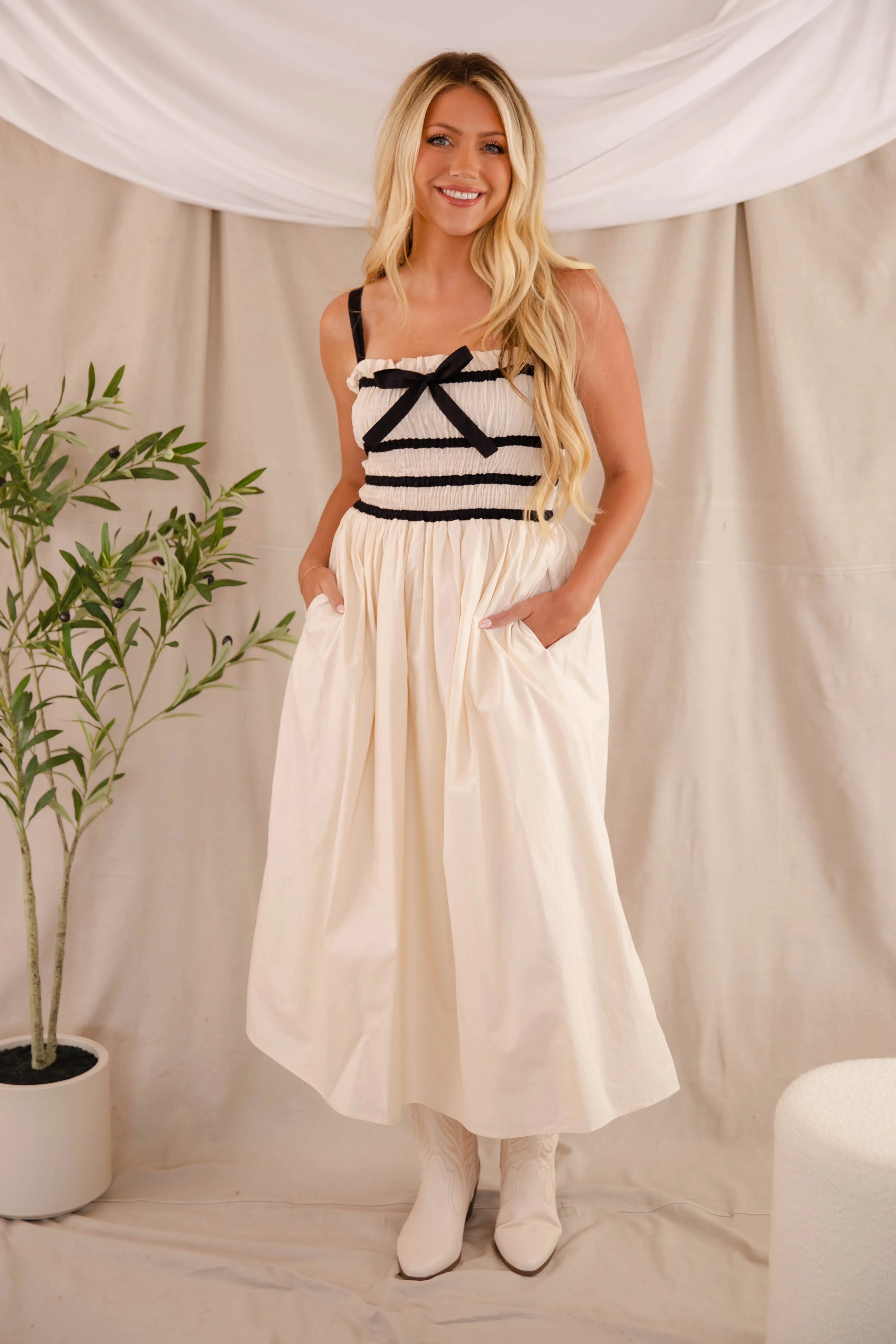 In The Present Midi Dress Relax Cut Casual Wear