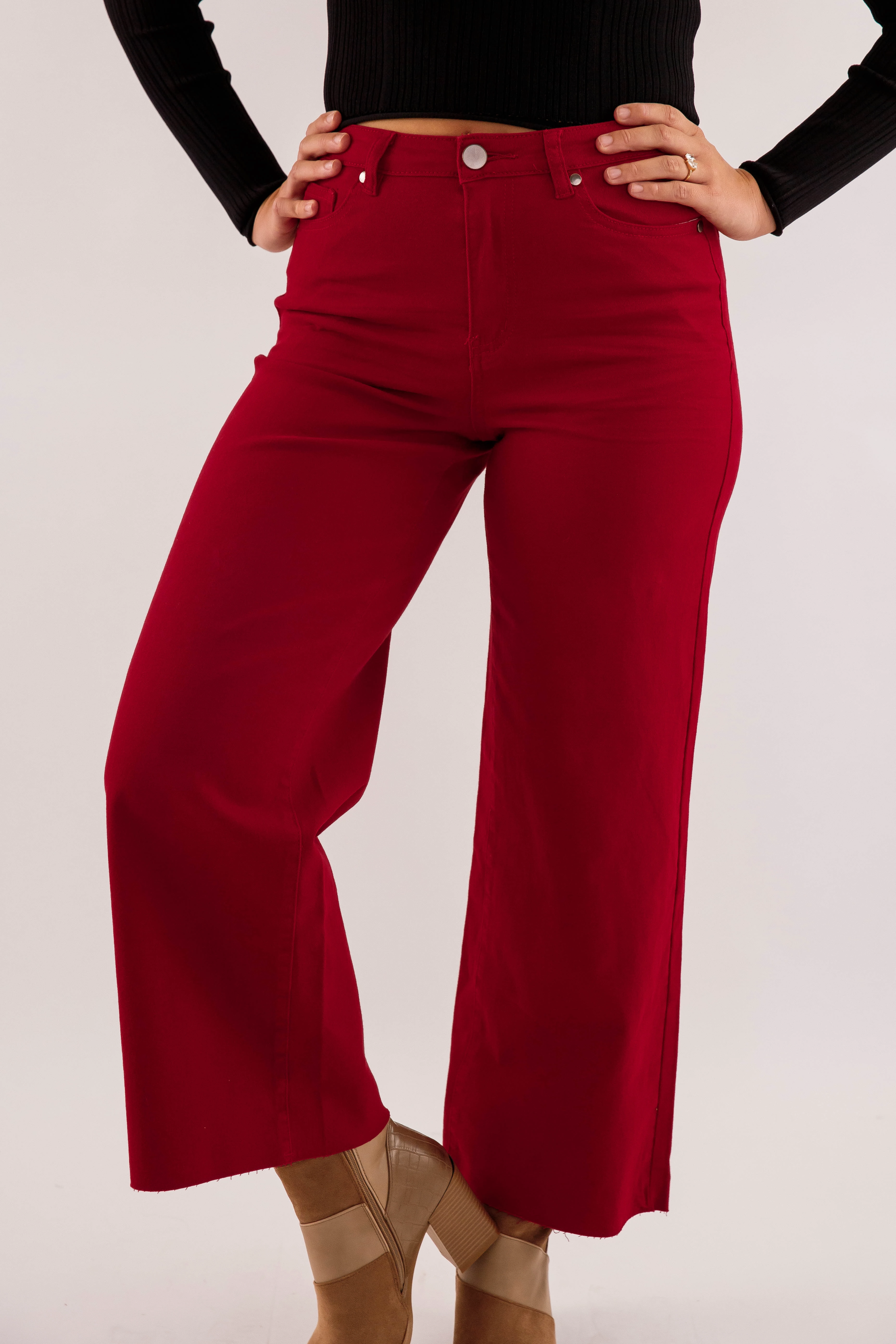 FlexibleKneePanels In Deep Thought Denim-Wine