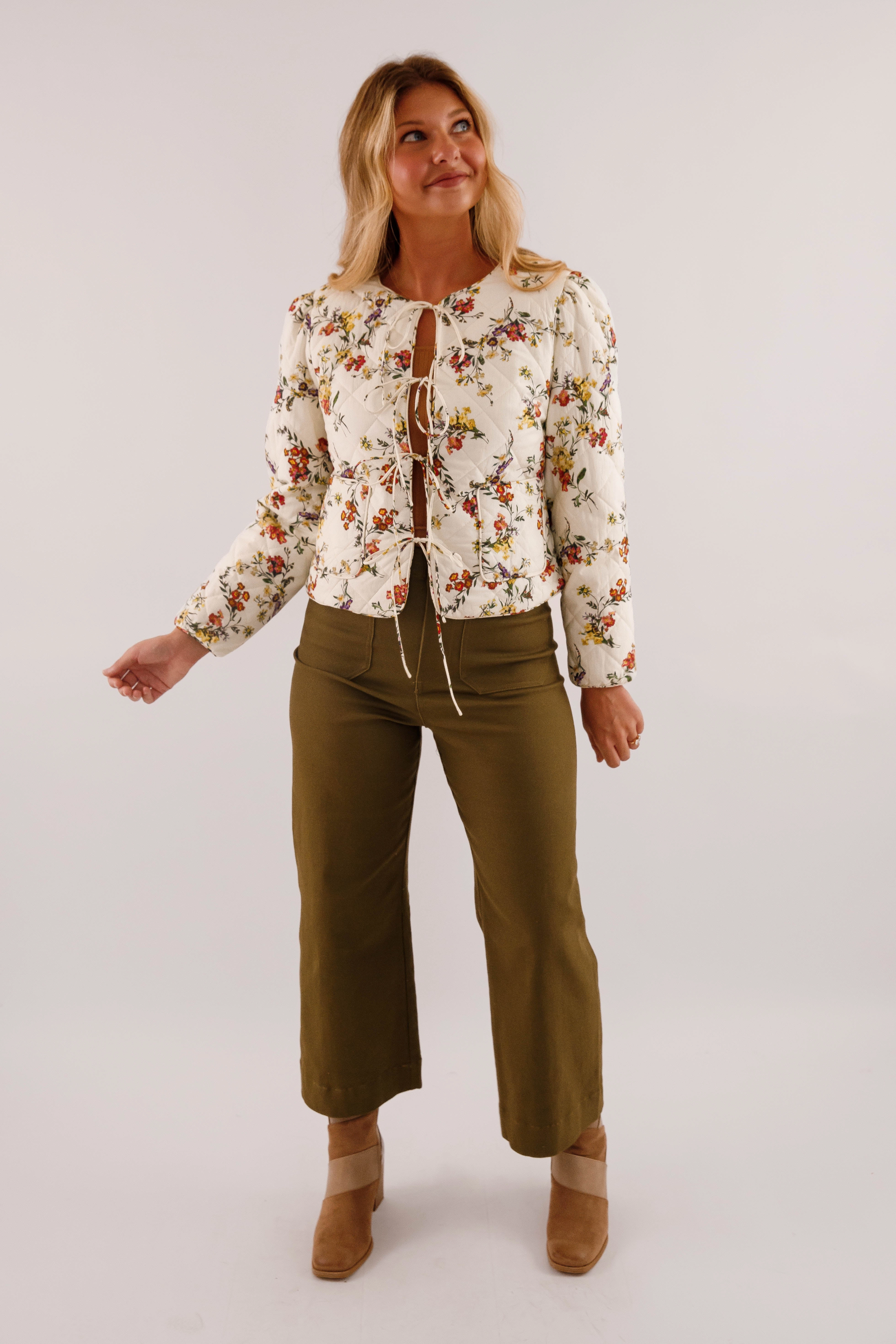 Cozy Sweater High Neckline In Good Hands Quilted Jacket