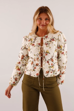 RibbedCollar In Good Hands Quilted Jacket