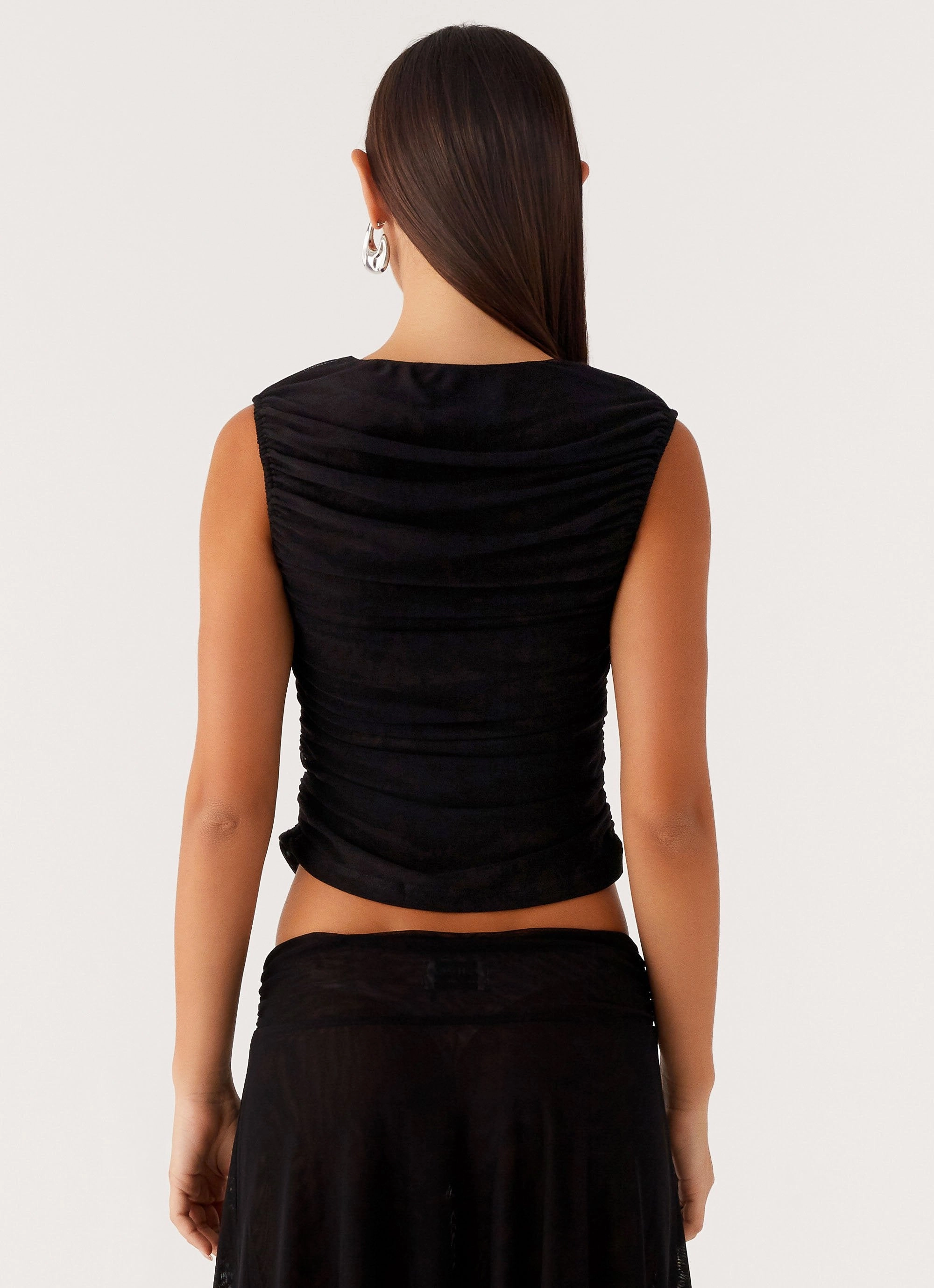 NonChafing Fabric Non Restrictive Fit In The Atmosphere Mesh Top - Black