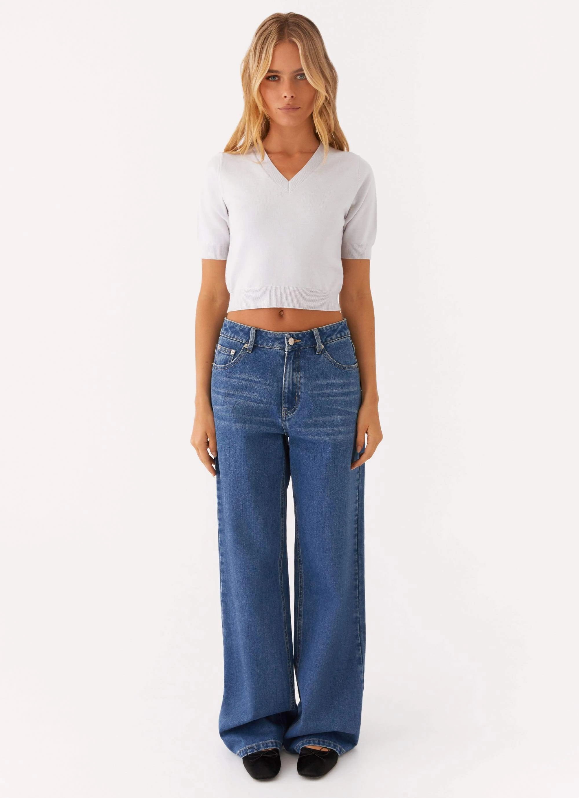 In The Beginning Short Sleeve Top - Grey StretchKnit