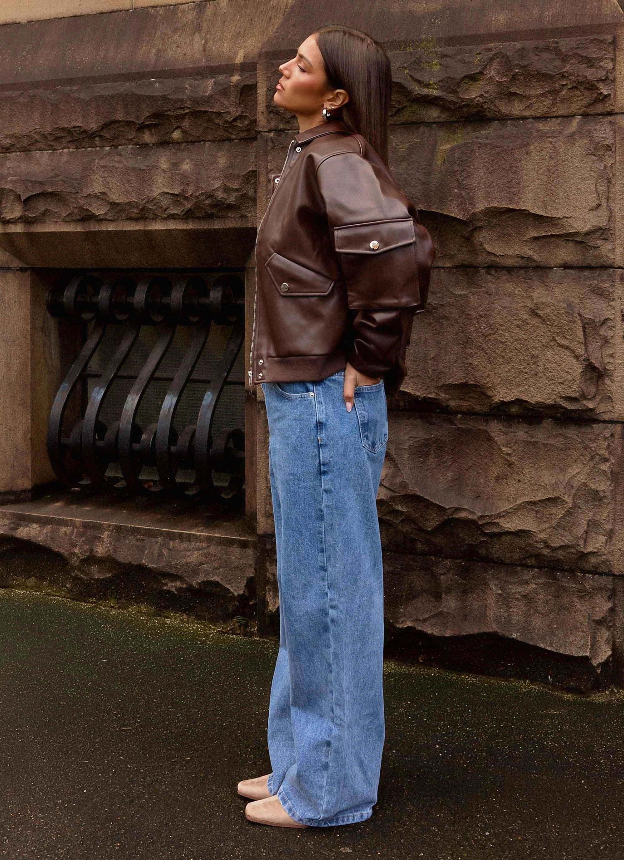 Indara Bomber Jacket - Chocolate 360?? Visibility