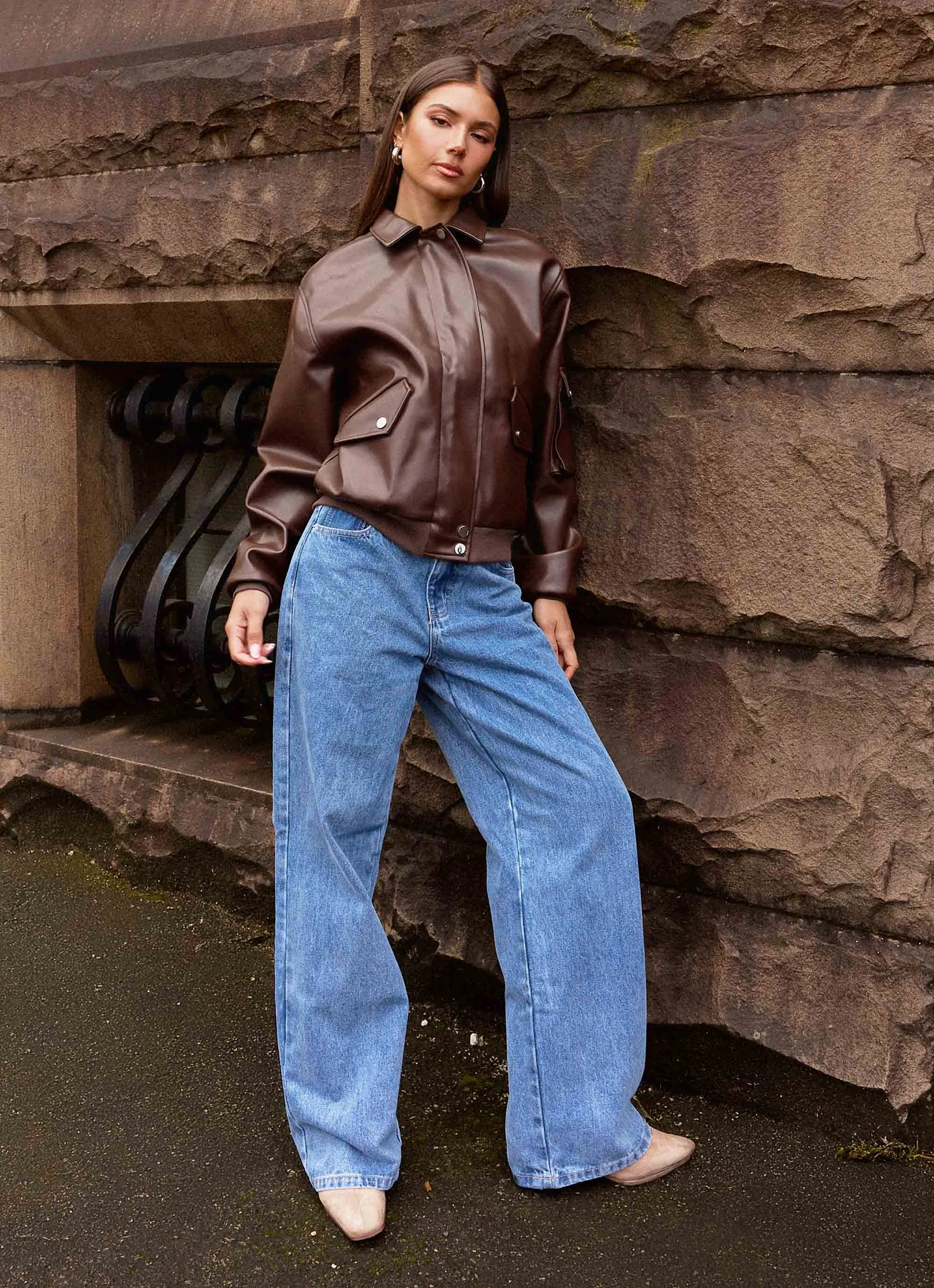 Indara Bomber Jacket - Chocolate Nylon Shell Construction Windproof Construction