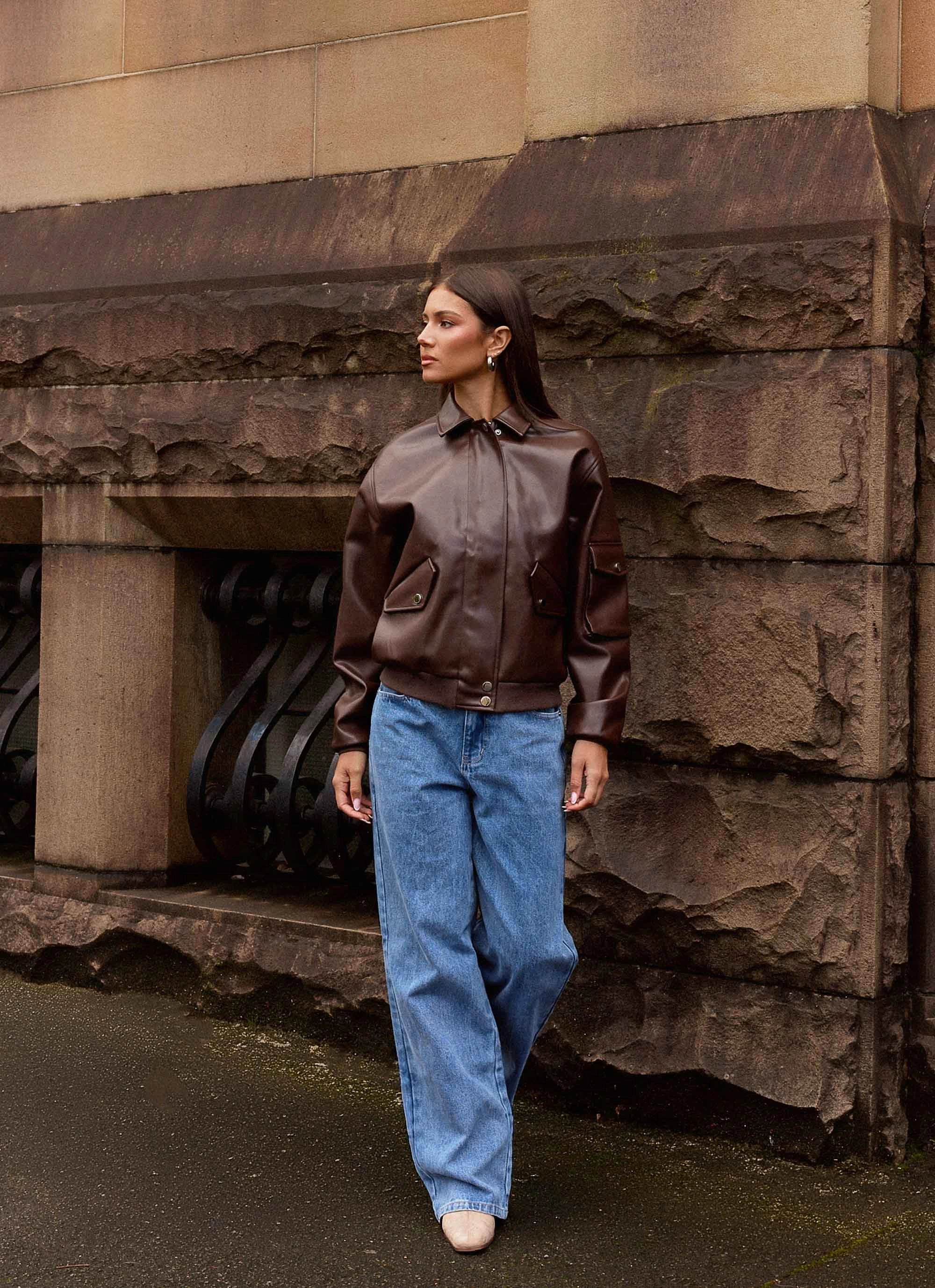 Indara Bomber Jacket - Chocolate Fire Retardant Treated Fabric