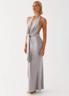 Carmella Maxi Dress - Grey Chilly Weather Comfort