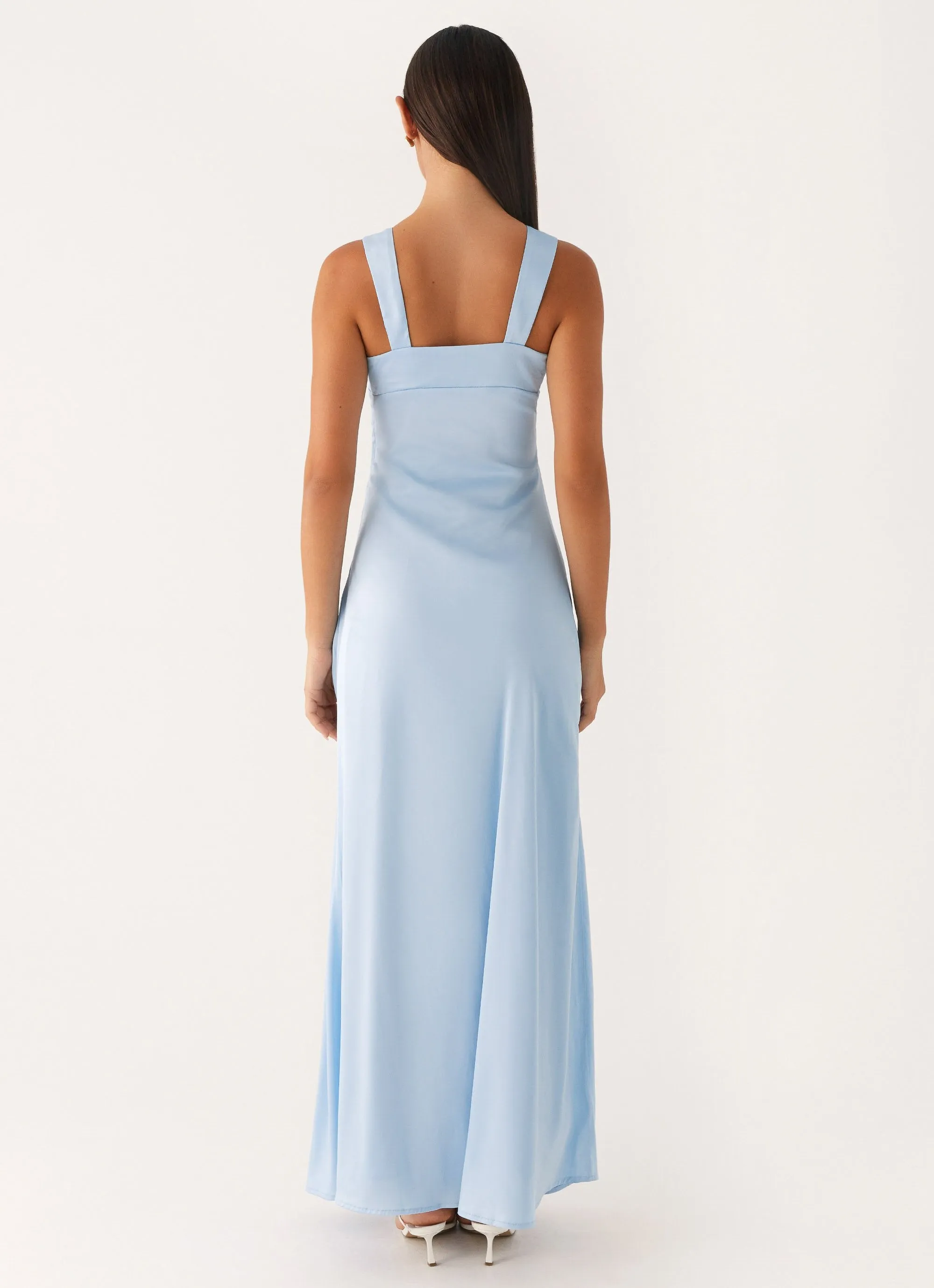 Chic Fit Wear Odette Satin Maxi Dress - Blue