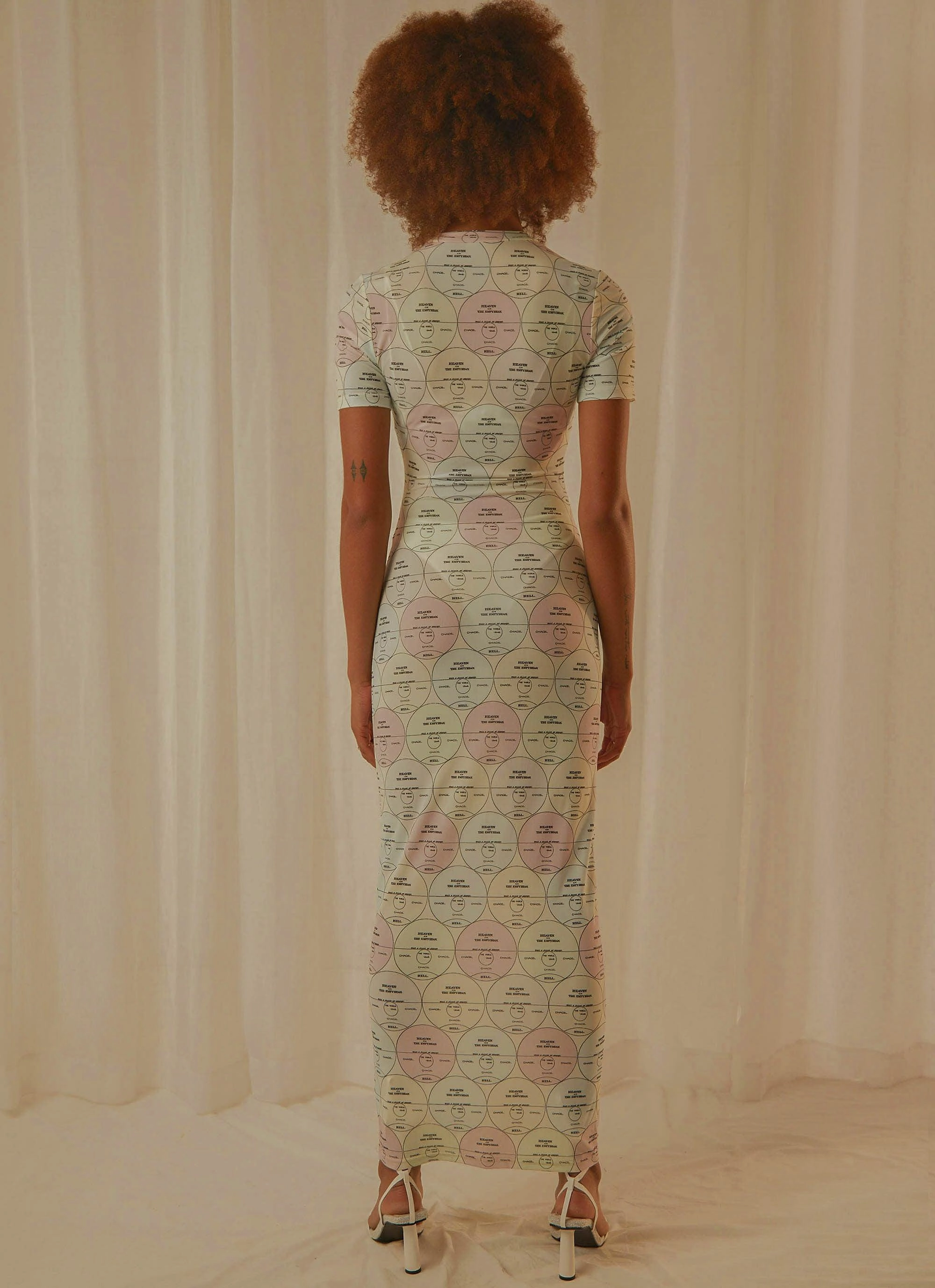 Into the City Mesh Maxi Dress - Pastel Mixtape Smile Glow Layered Form